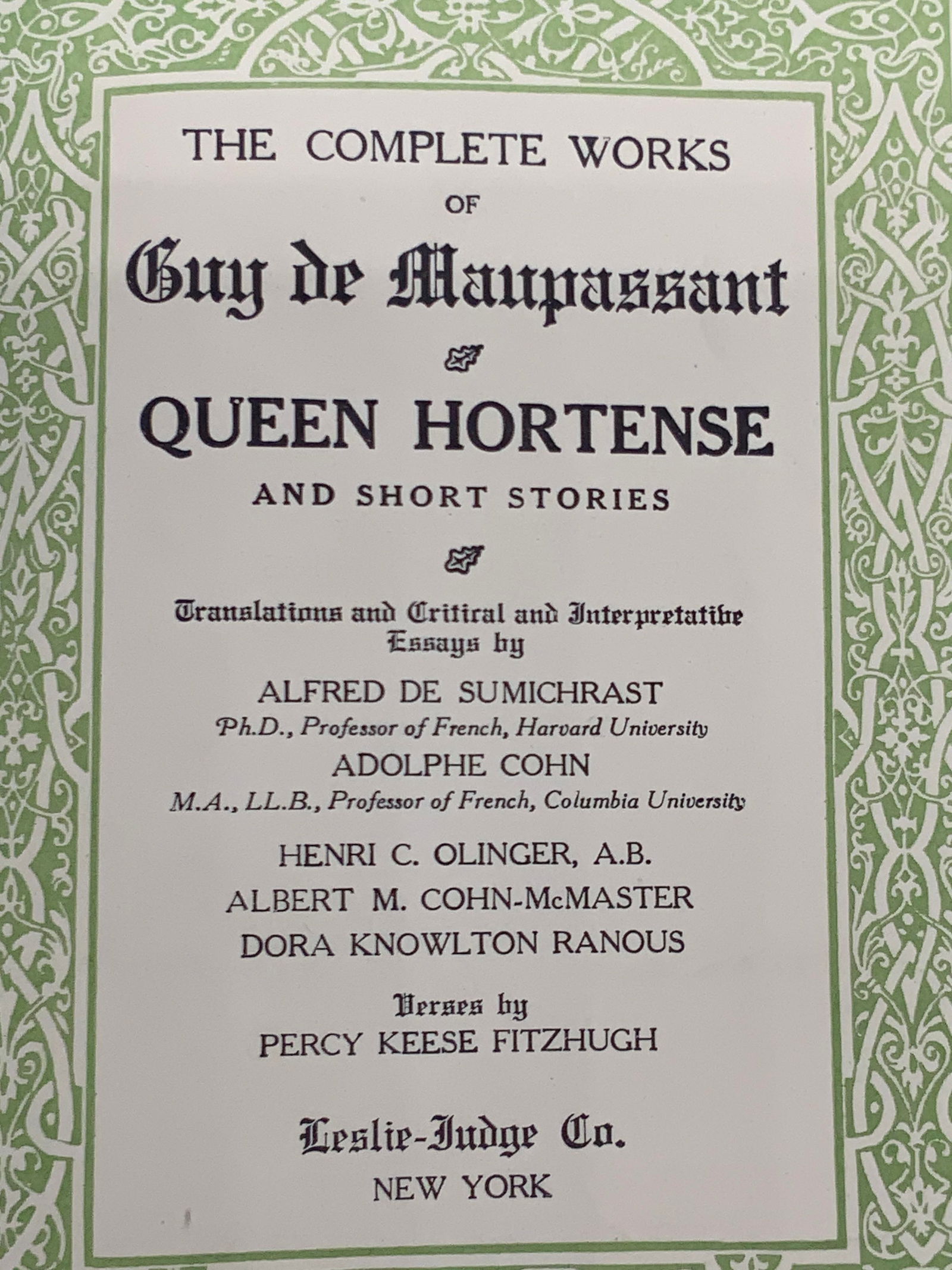 1917 Complete Works Guy de Maupassant Illustr Book (1 of 11)