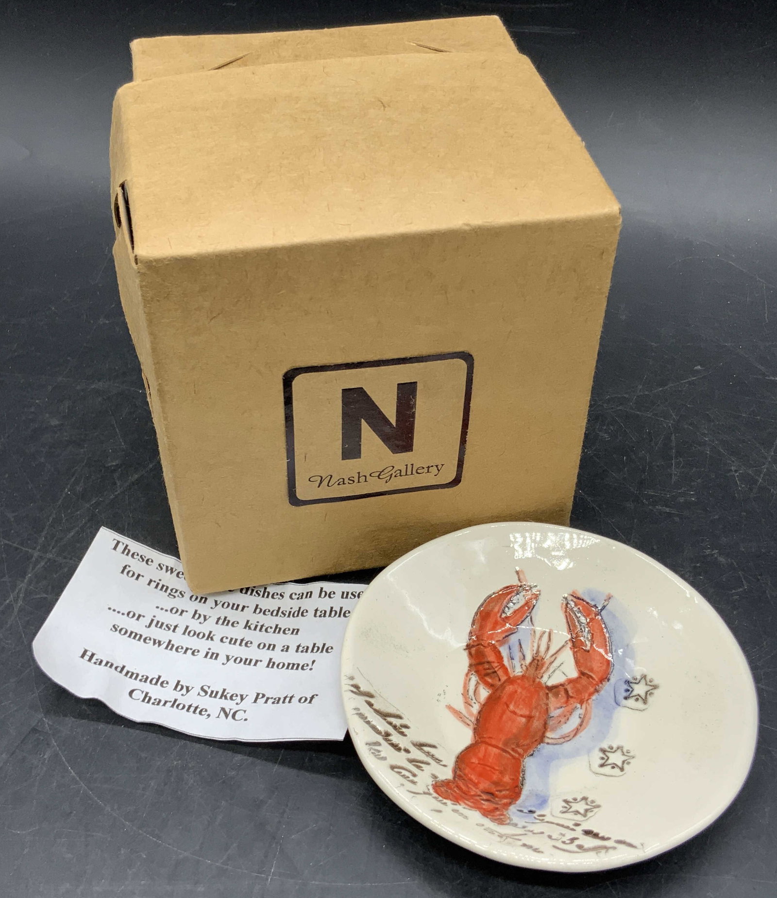 SUKEY PRATT Handmade Ceramic Lobster Dish, Bx (1 of 6)