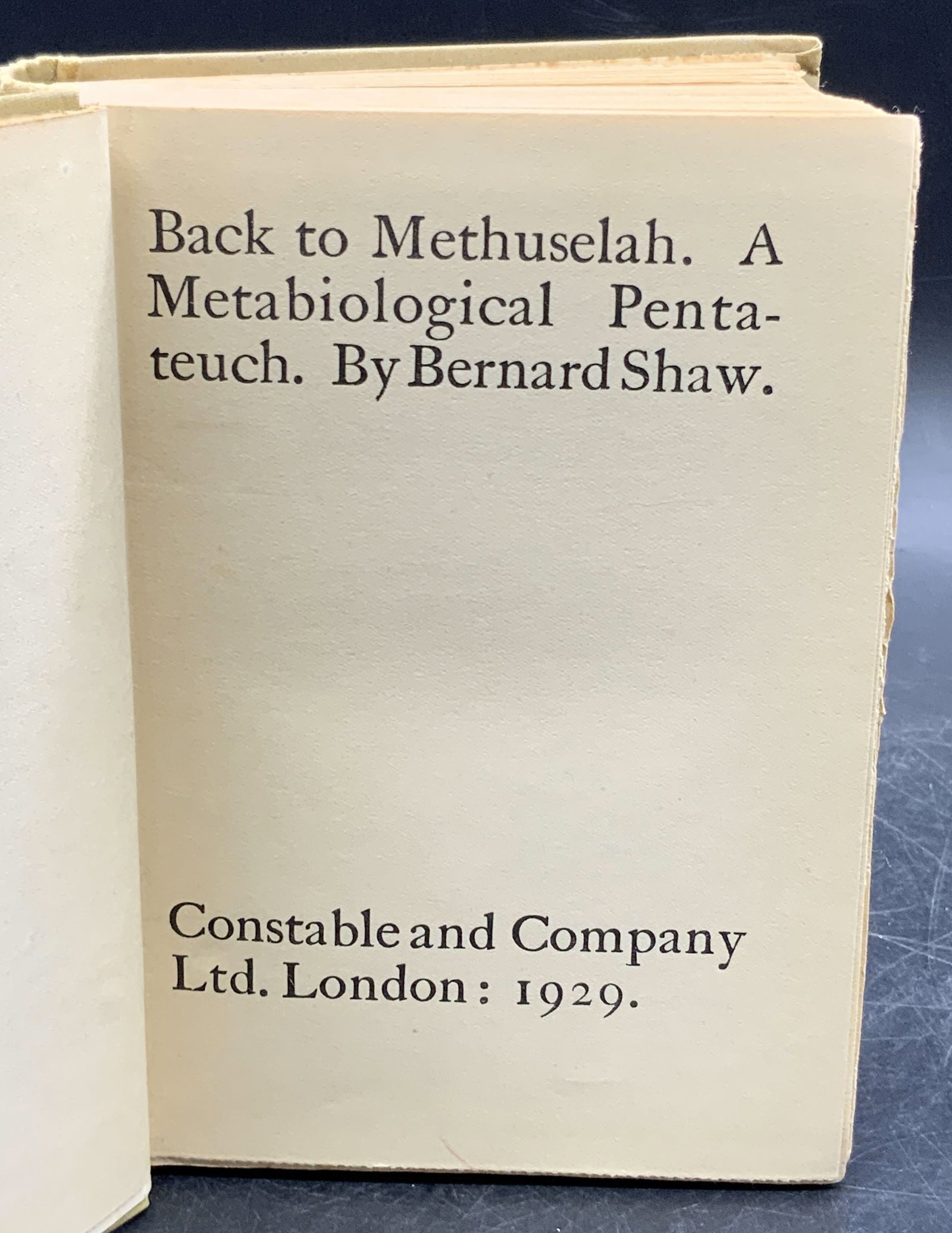 Back to Methuselah Bernard Shaw Vintage Book 1929 (1 of 8)