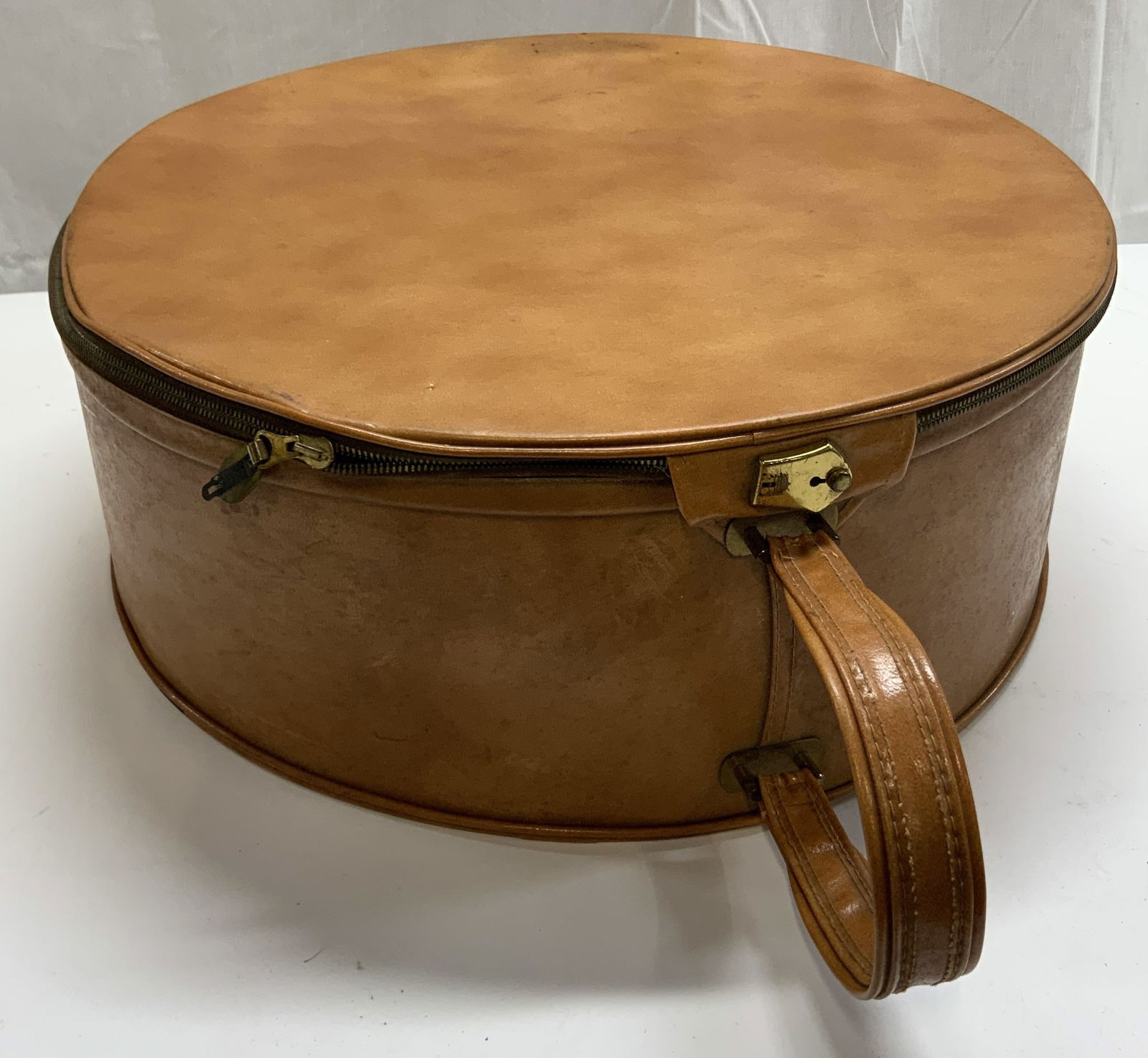 Vintage Brown Leather Hat Case / Travel Bag (1 of 9)