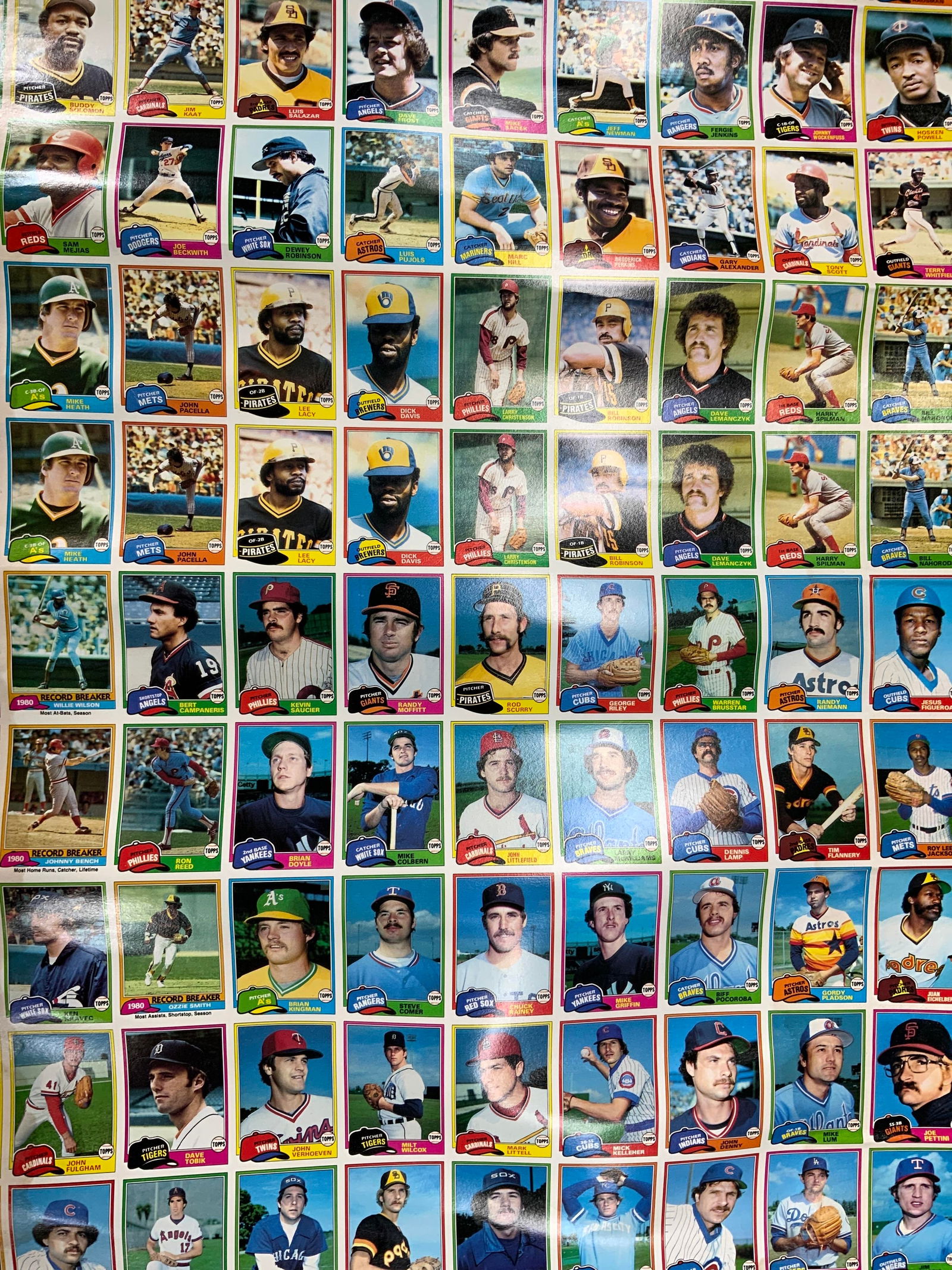 1981 Topps Baseball Cards Uncut Sheet Collectible (1 of 11)