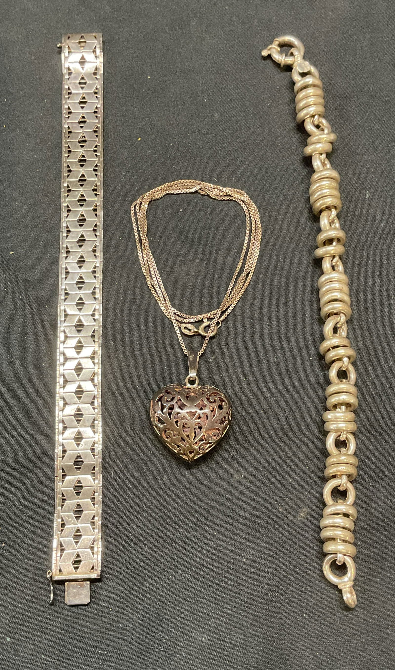 Lot 3 sterling Silver Bracelet & Necklace (1 of 8)