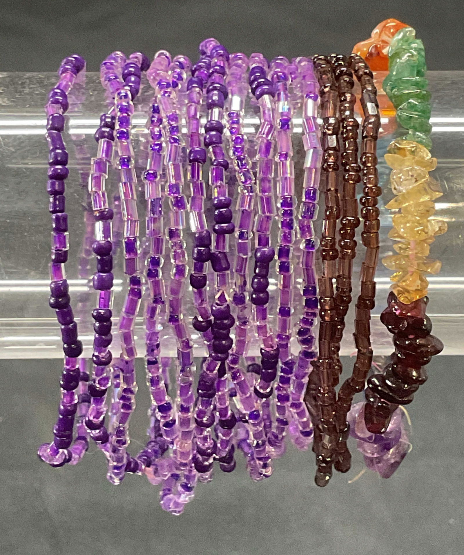 Lot 15 Beaded Semi Precious Bracelet + (1 of 7)