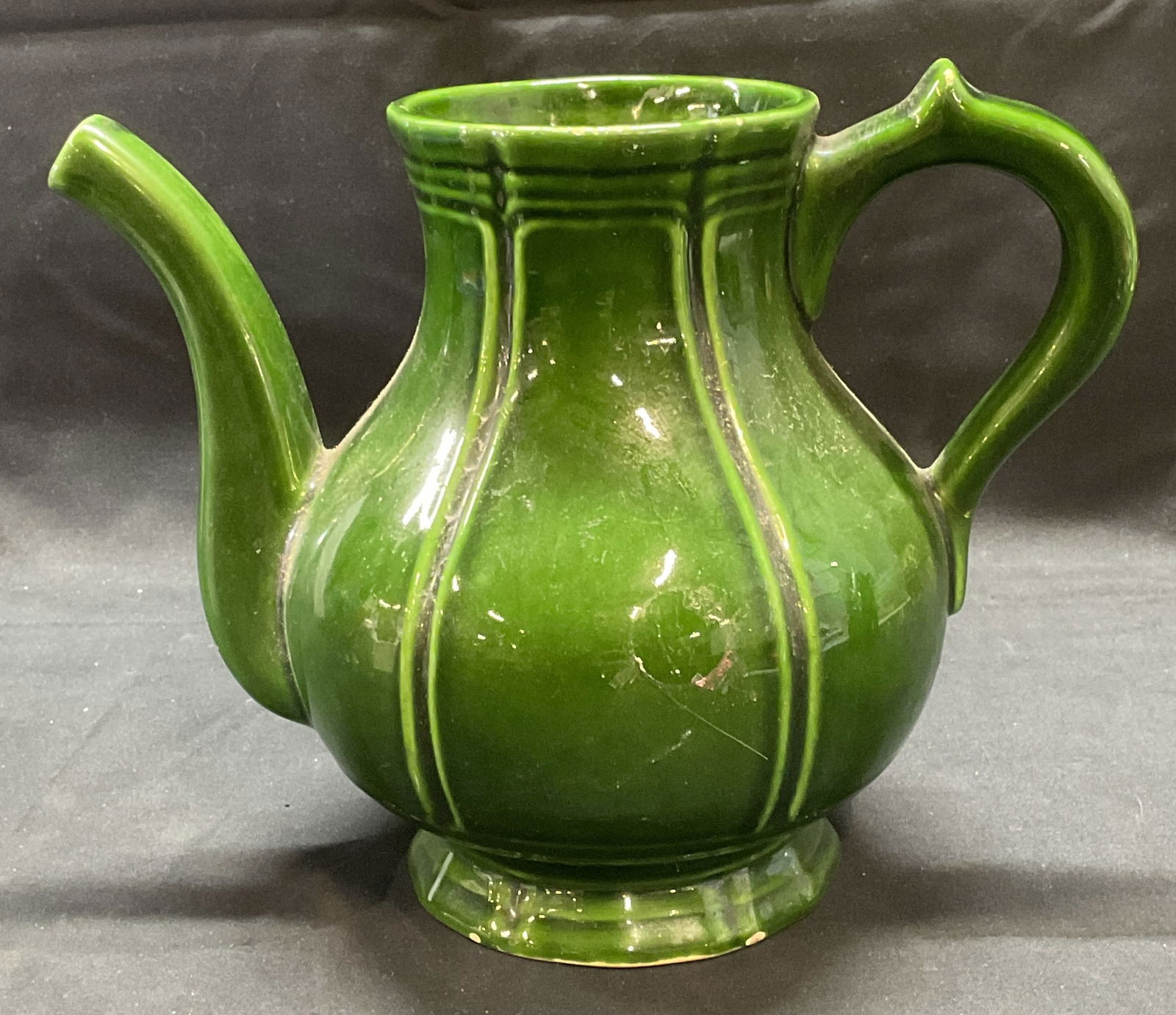 Henriot Quimper Green Ceramic Teapot, France (1 of 6)
