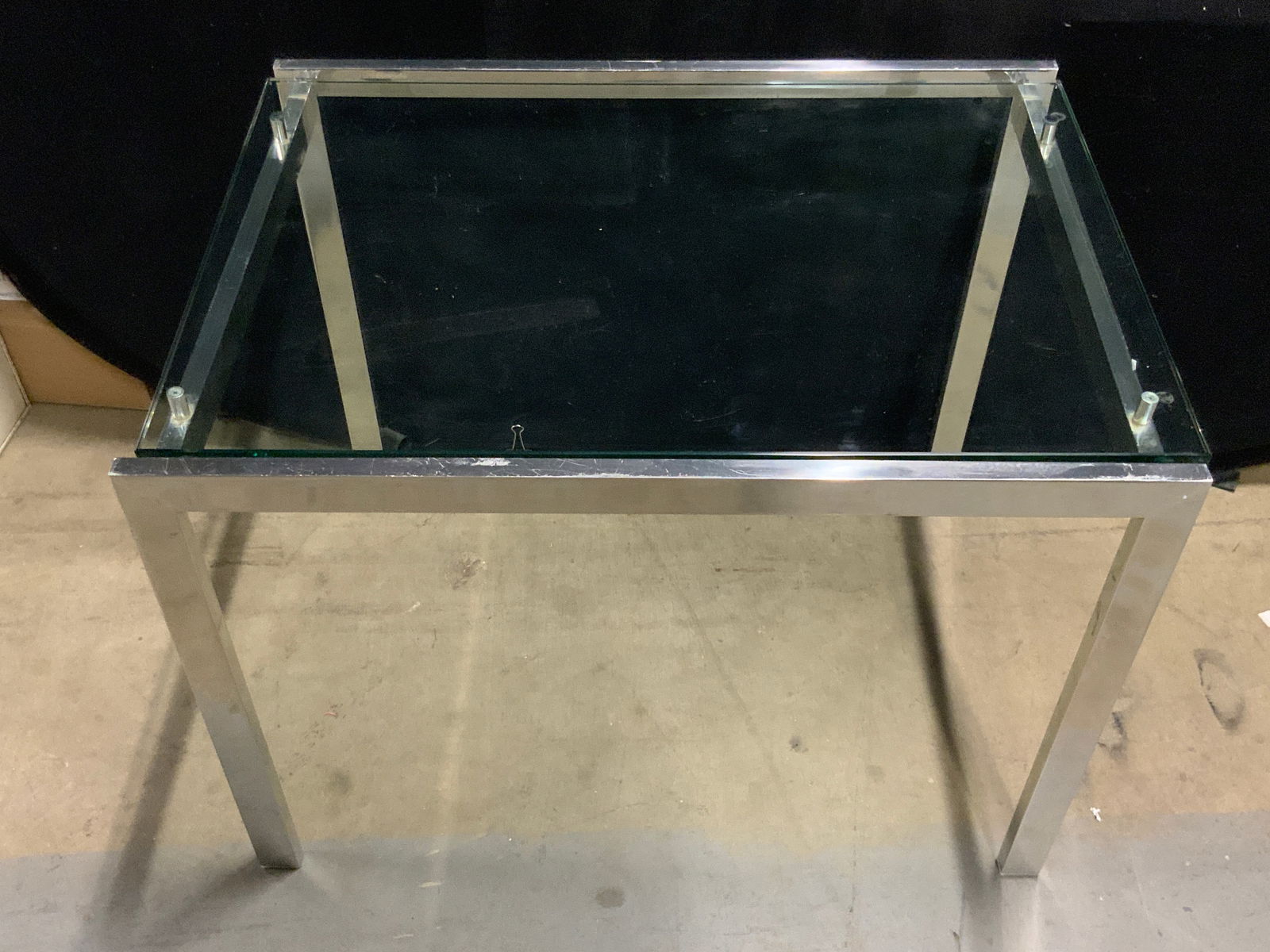 Vintage MCM Chrome Leg Floating Glass Top Table (1 of 10)