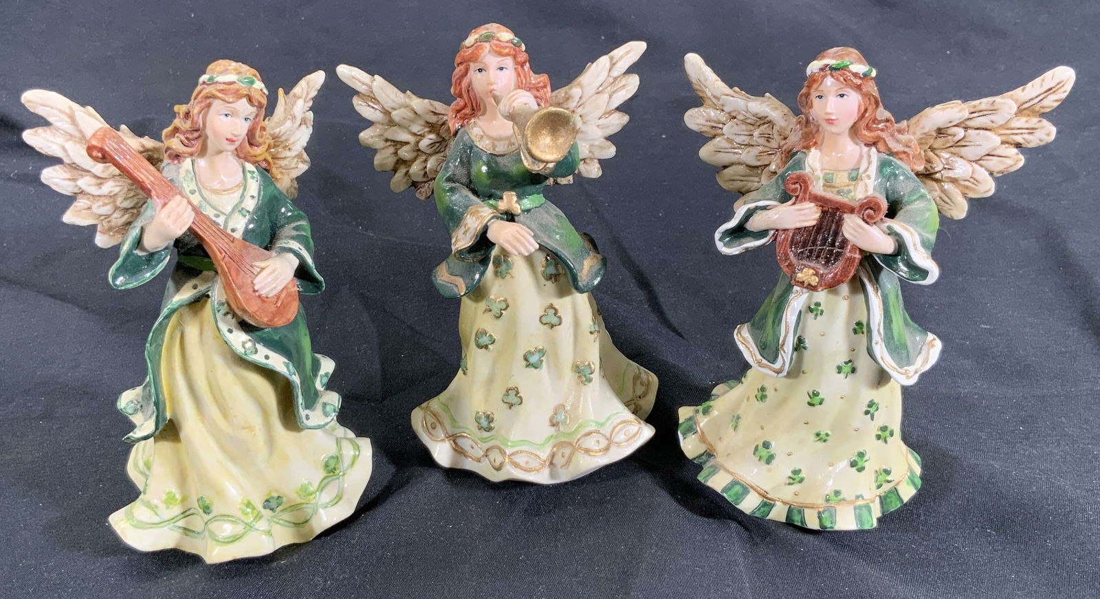 Three Irish Angels With Instruments Figurals (1 of 10)