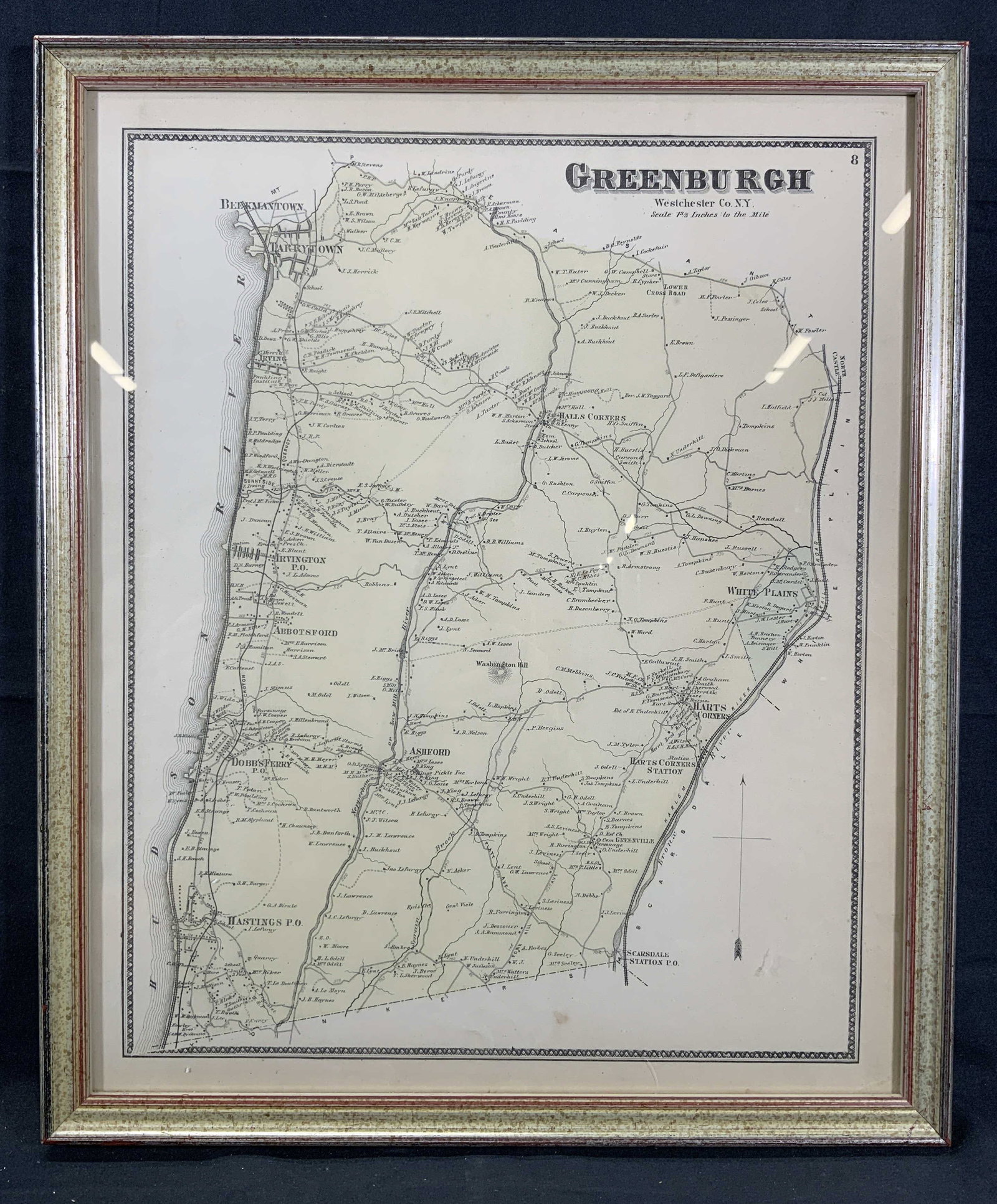 Framed Map of Greenburg, Westchester Co. N.Y. (1 of 8)