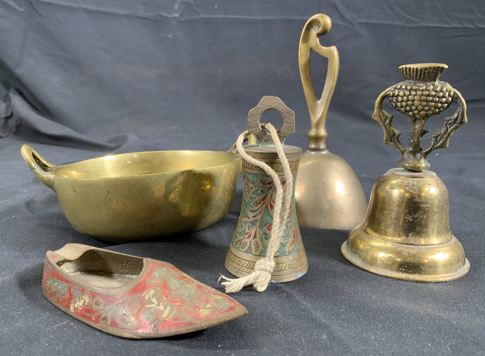 Lot 5 Small Brass Bells & Tableware India & More (1 of 11)