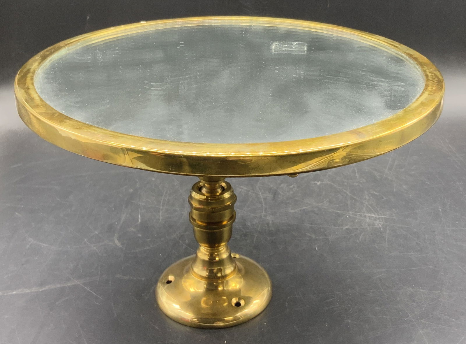 Vintage Brass Circular Wall Mirror (1 of 8)