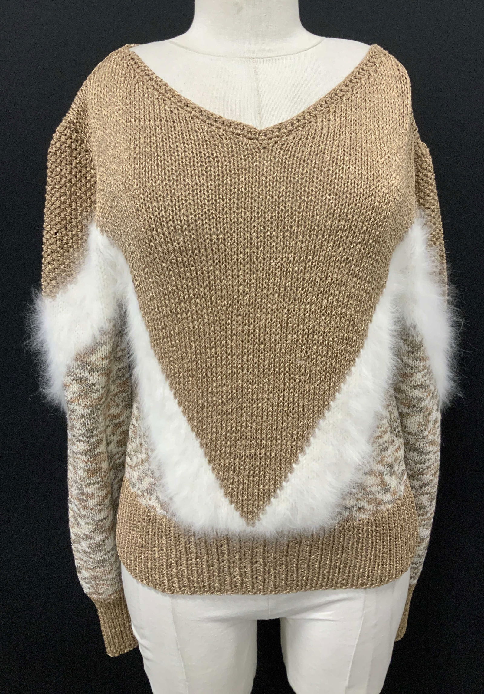 Angora and Knit Metallic Bronze Sweater, Italy (1 of 7)