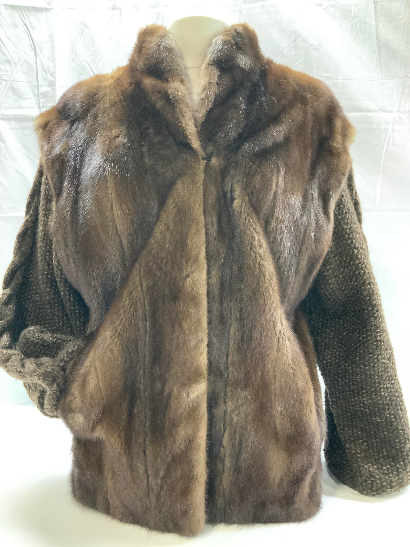 Oscar de la Renta Mink Knit Wool Jacket/ Vest (1 of 14)