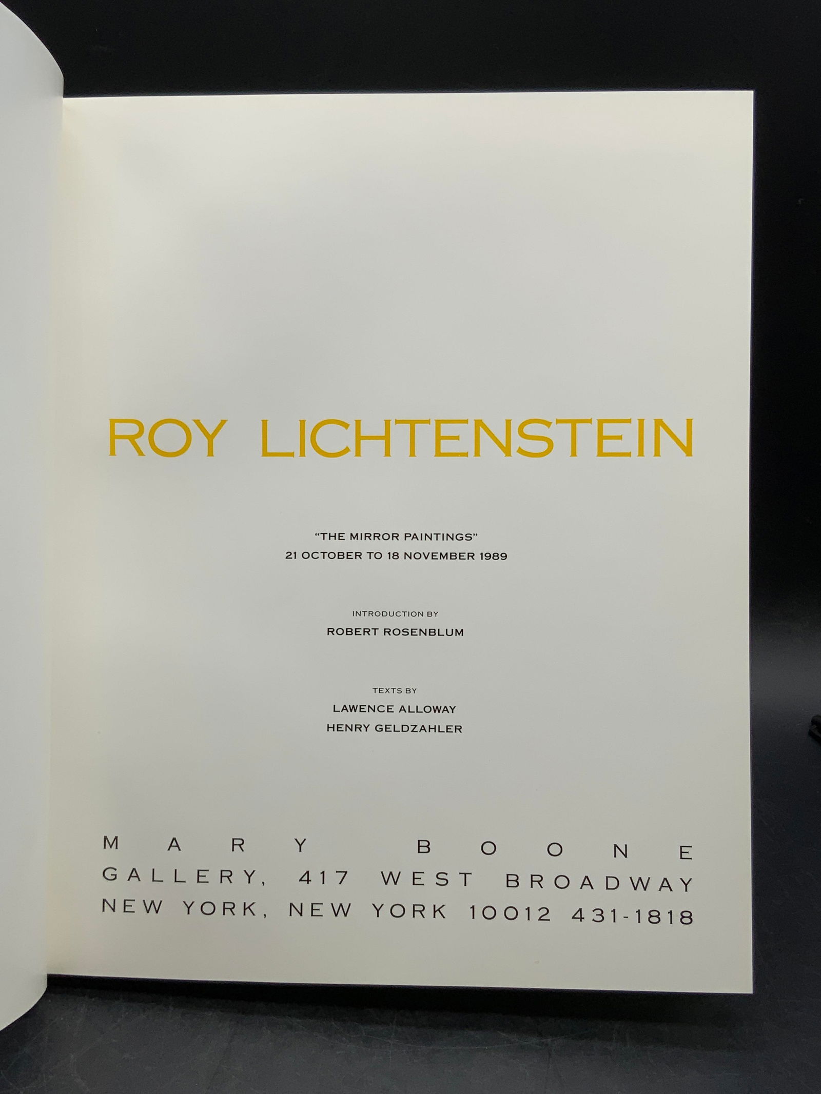 1989 ROY LICHTENSTEIN The Mirror Paintings Book (1 of 14)
