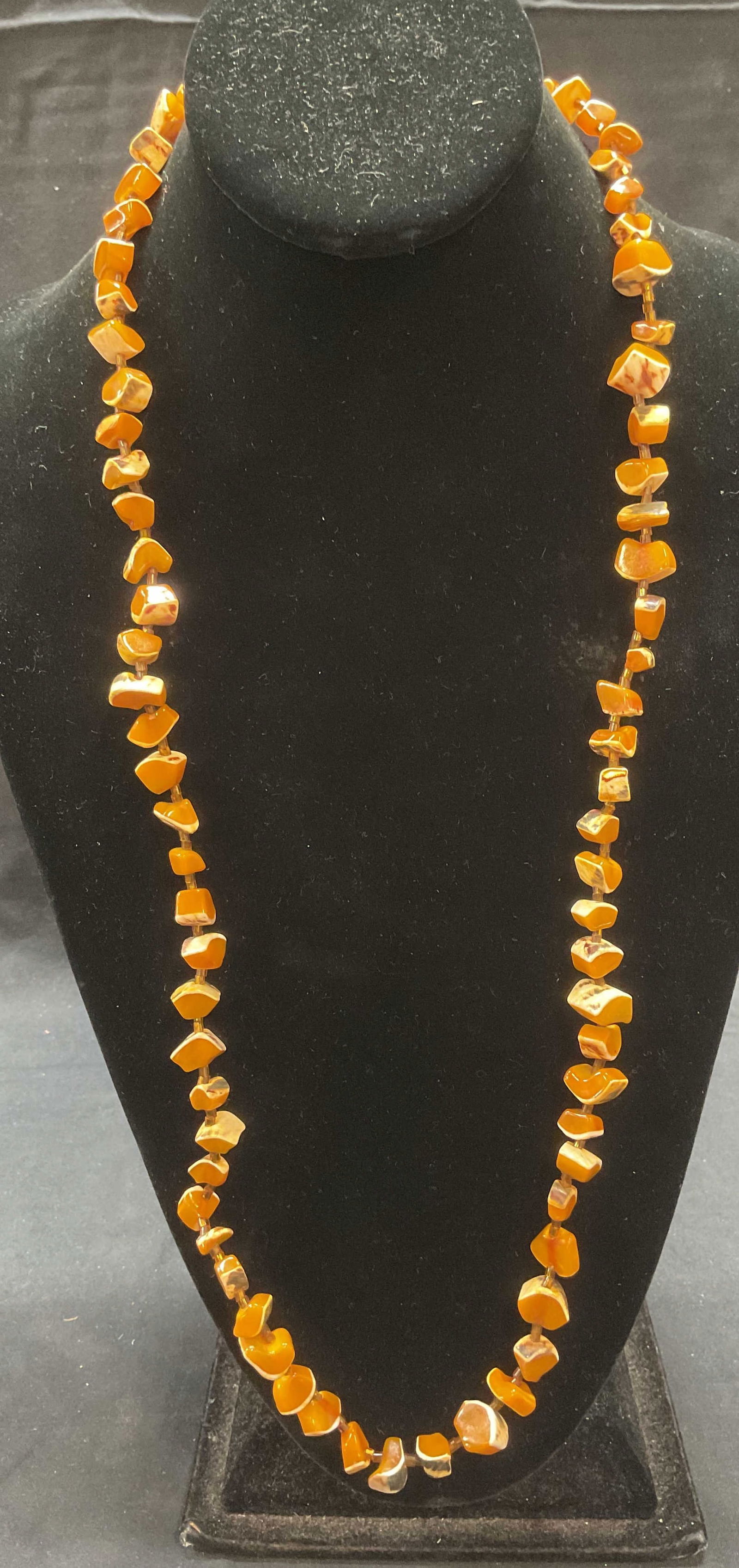 Orange Semi Precious Stone Beaded Necklace (1 of 6)