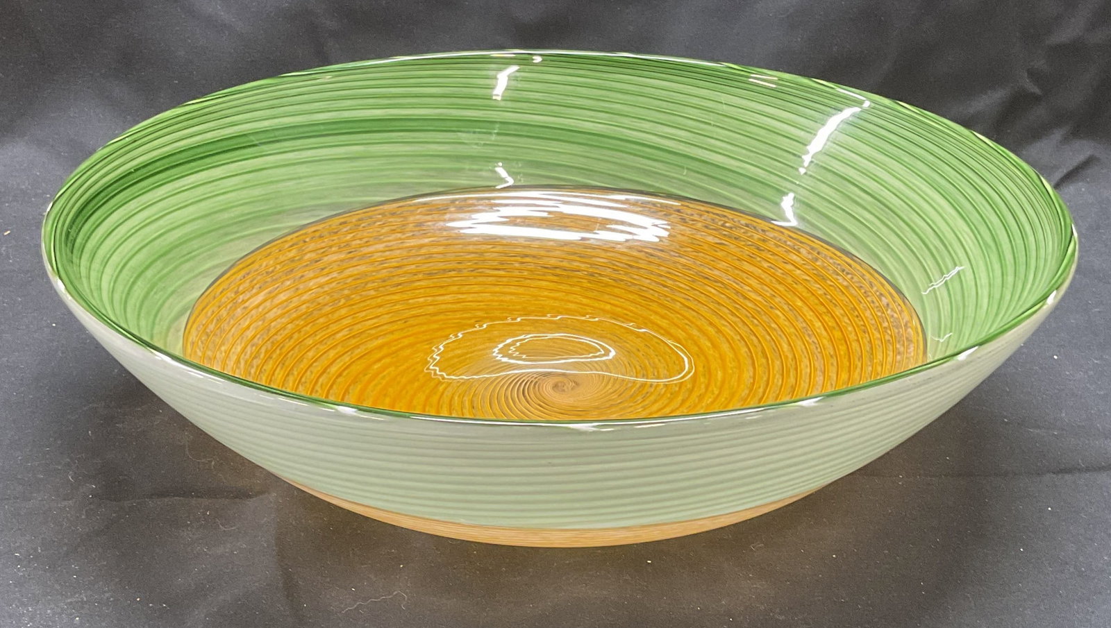 Vntg Church & Maple Yellow/Green Art Glass Bowl (1 of 7)
