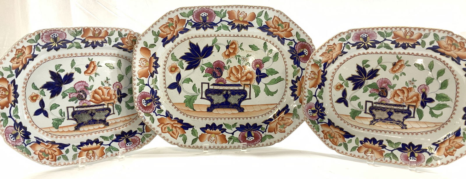 Set 3 19th Century Asian Stone China Platters, Eng (1 of 10)