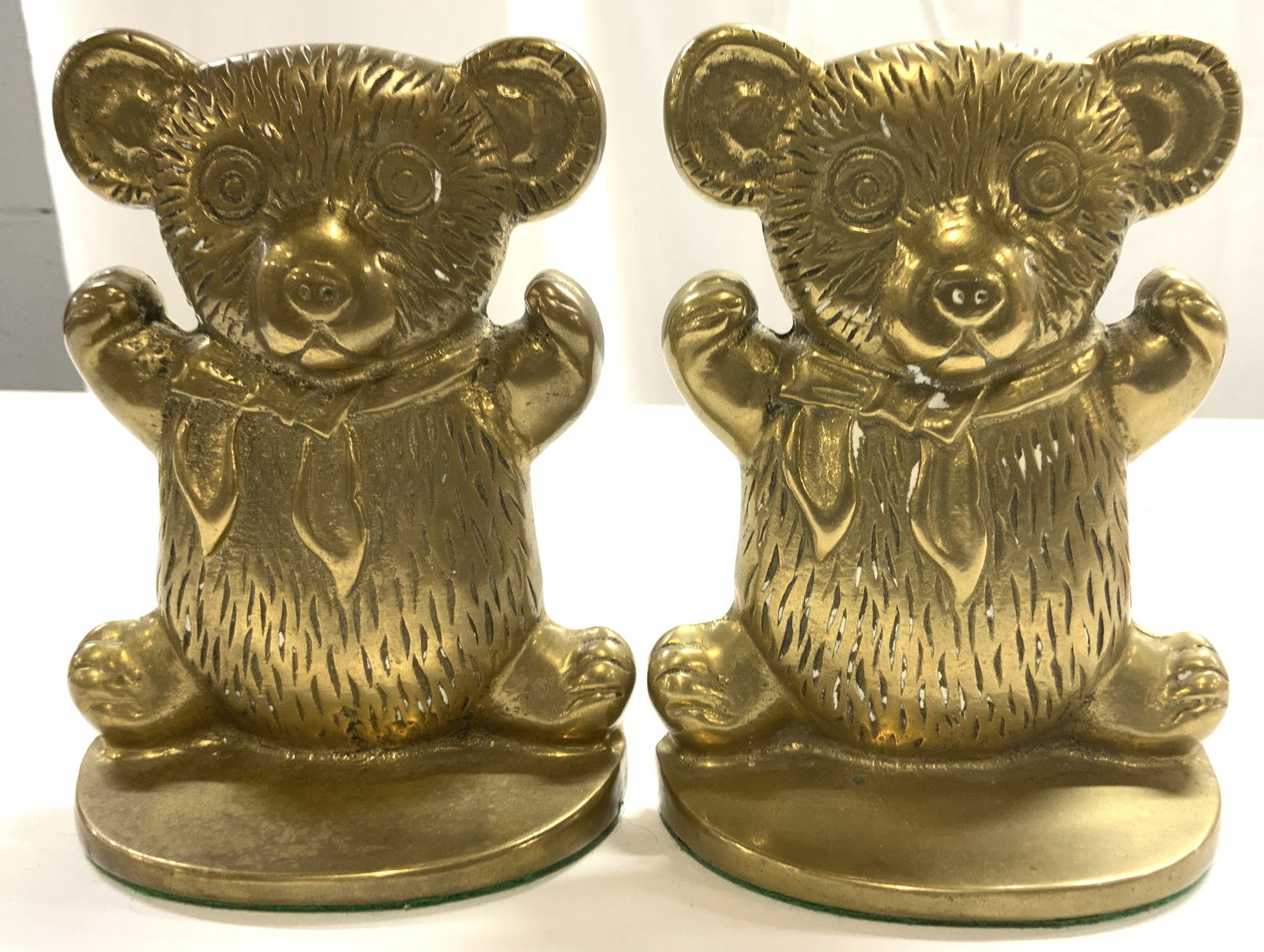 Pair Brass Teddy Bear Bookends (1 of 8)