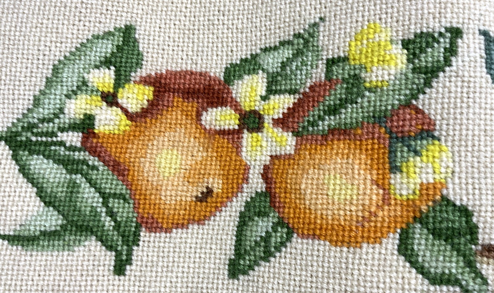Floral Needlepoint Bell Pull W Brass Edges (1 of 8)