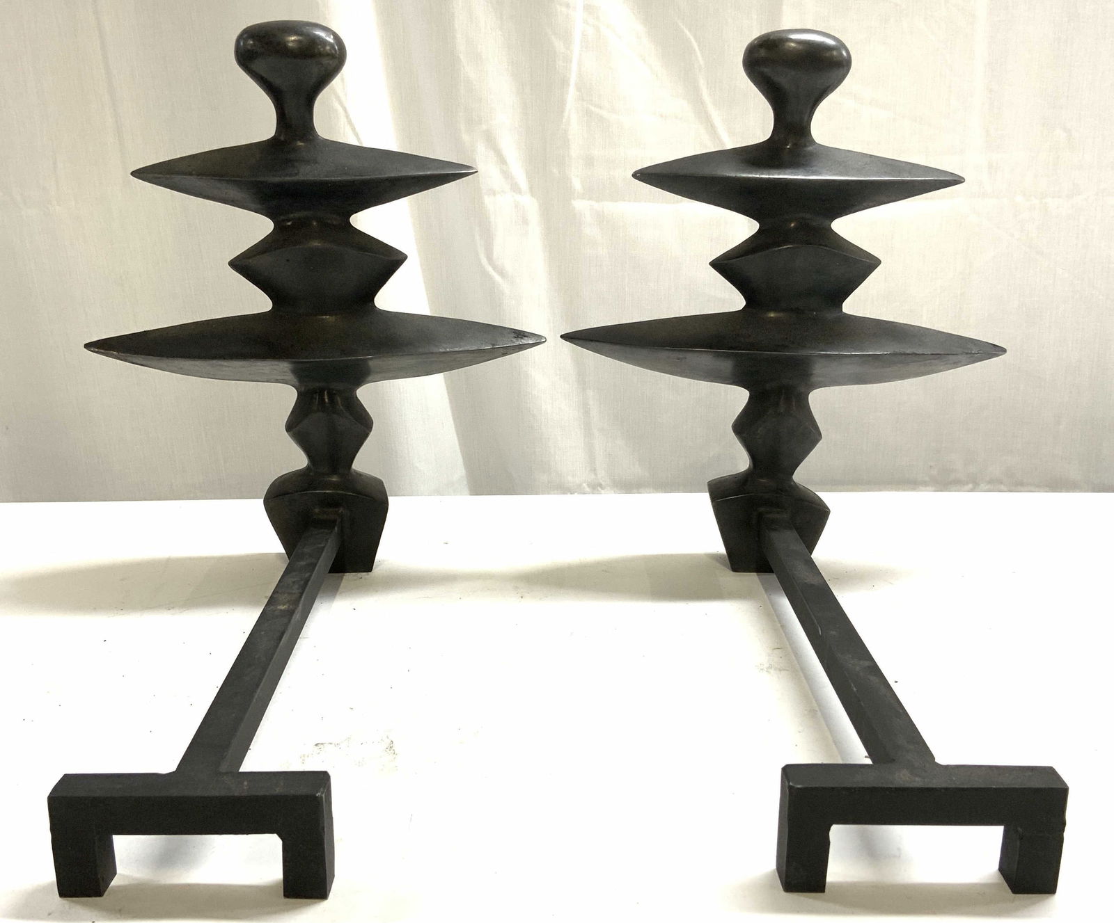 After ALBERTO GIACOMETTI Pr Gilt Metal Andirons (1 of 8)