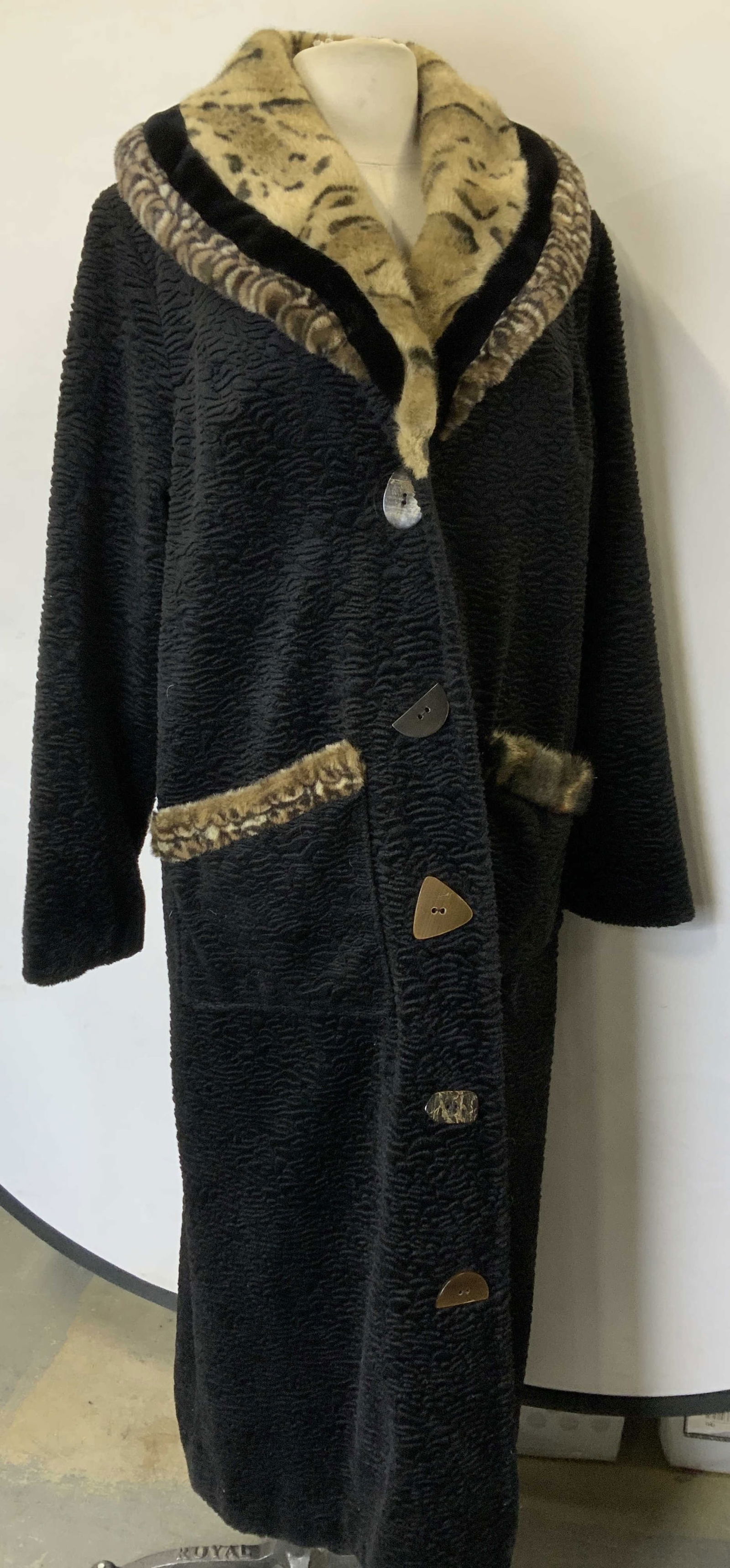 WRAPS Faux Curley Lamb Full Length Winter Coat (1 of 8)