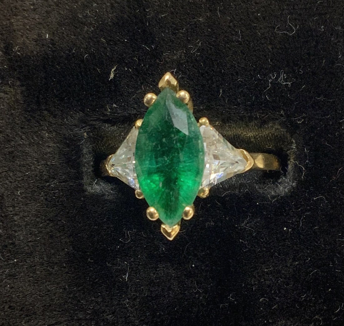 M 14k Gold Gemstone Cocktail Ring, Box (1 of 8)