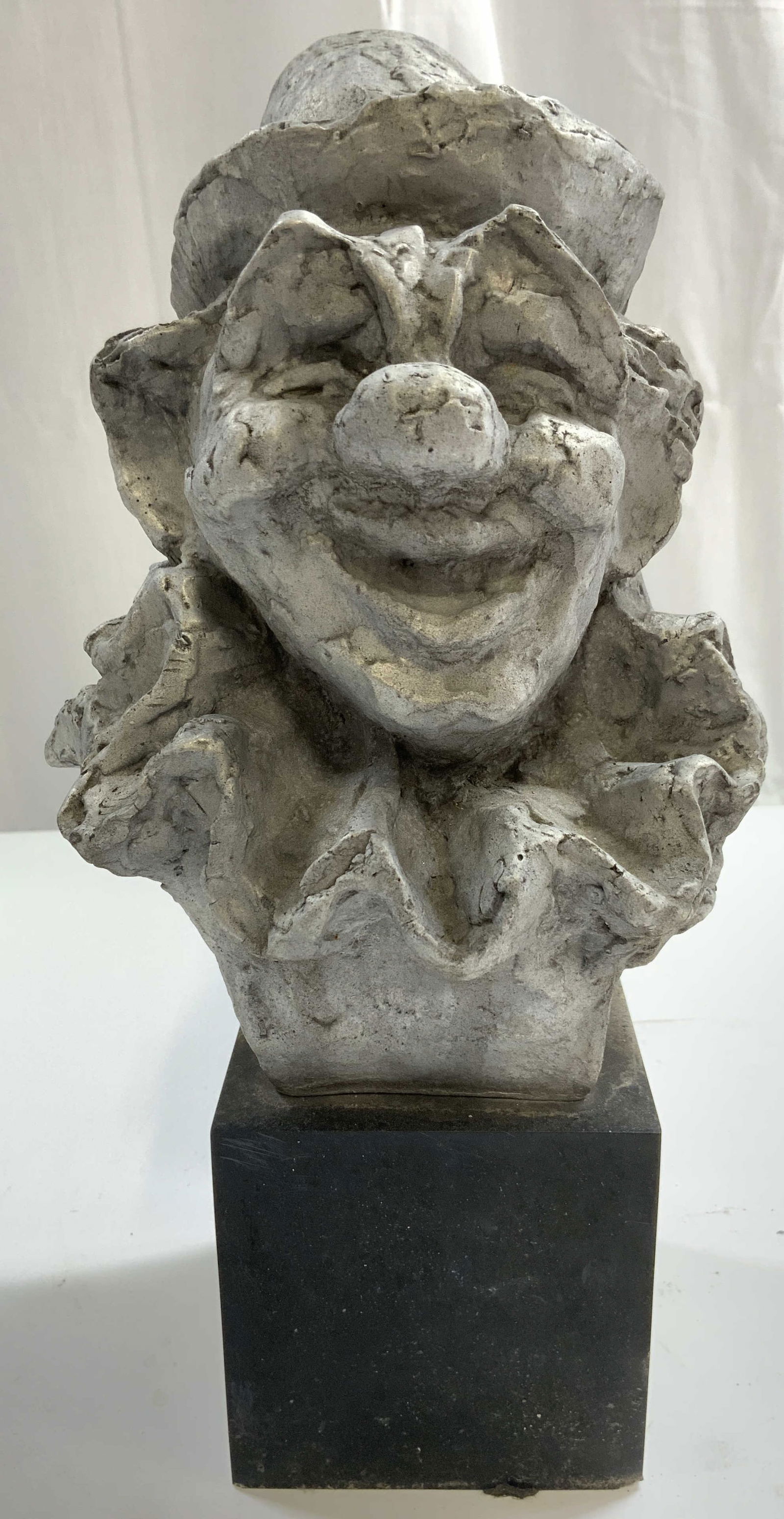 Vntg Welded Metal Clown Head Sculpt W Comp Base (1 of 9)