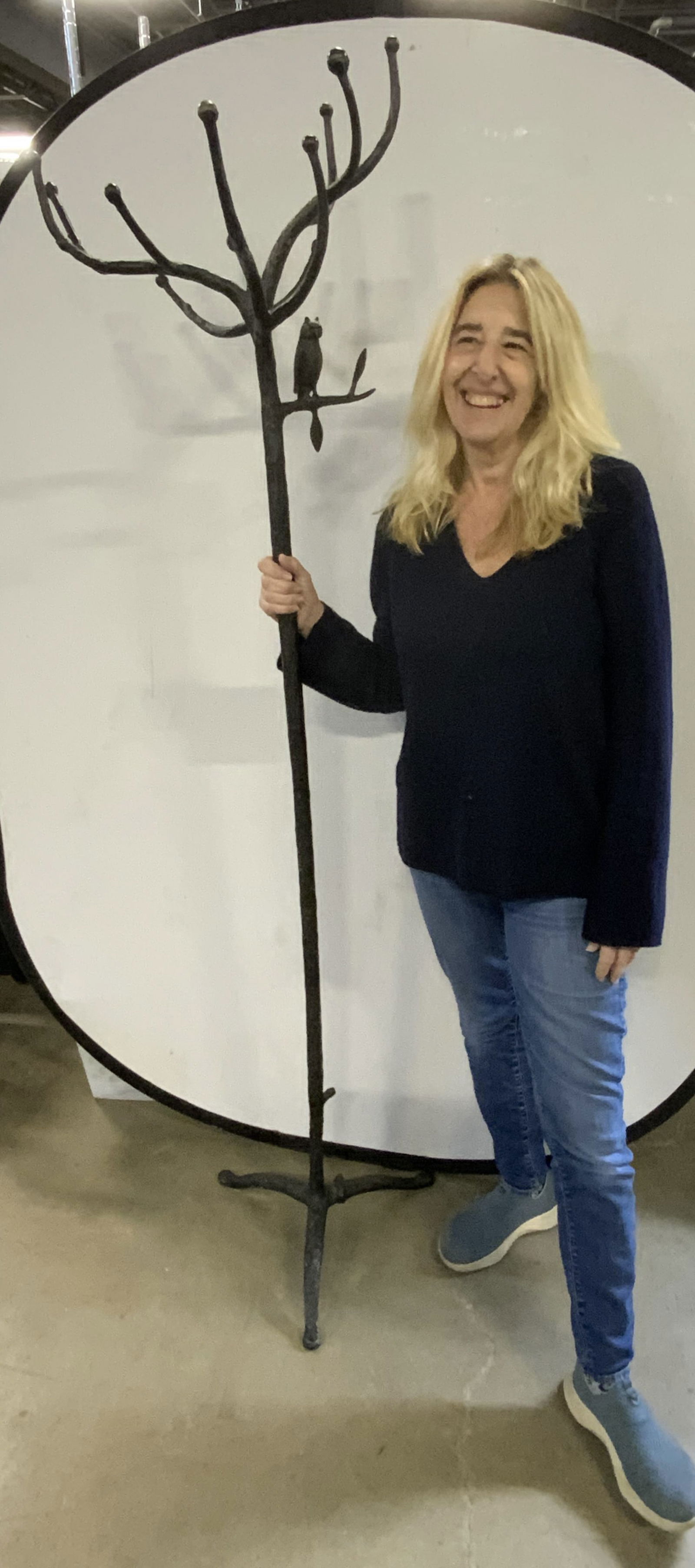 Giacometti Style Bronze Owl Figural Coat Rack (1 of 13)