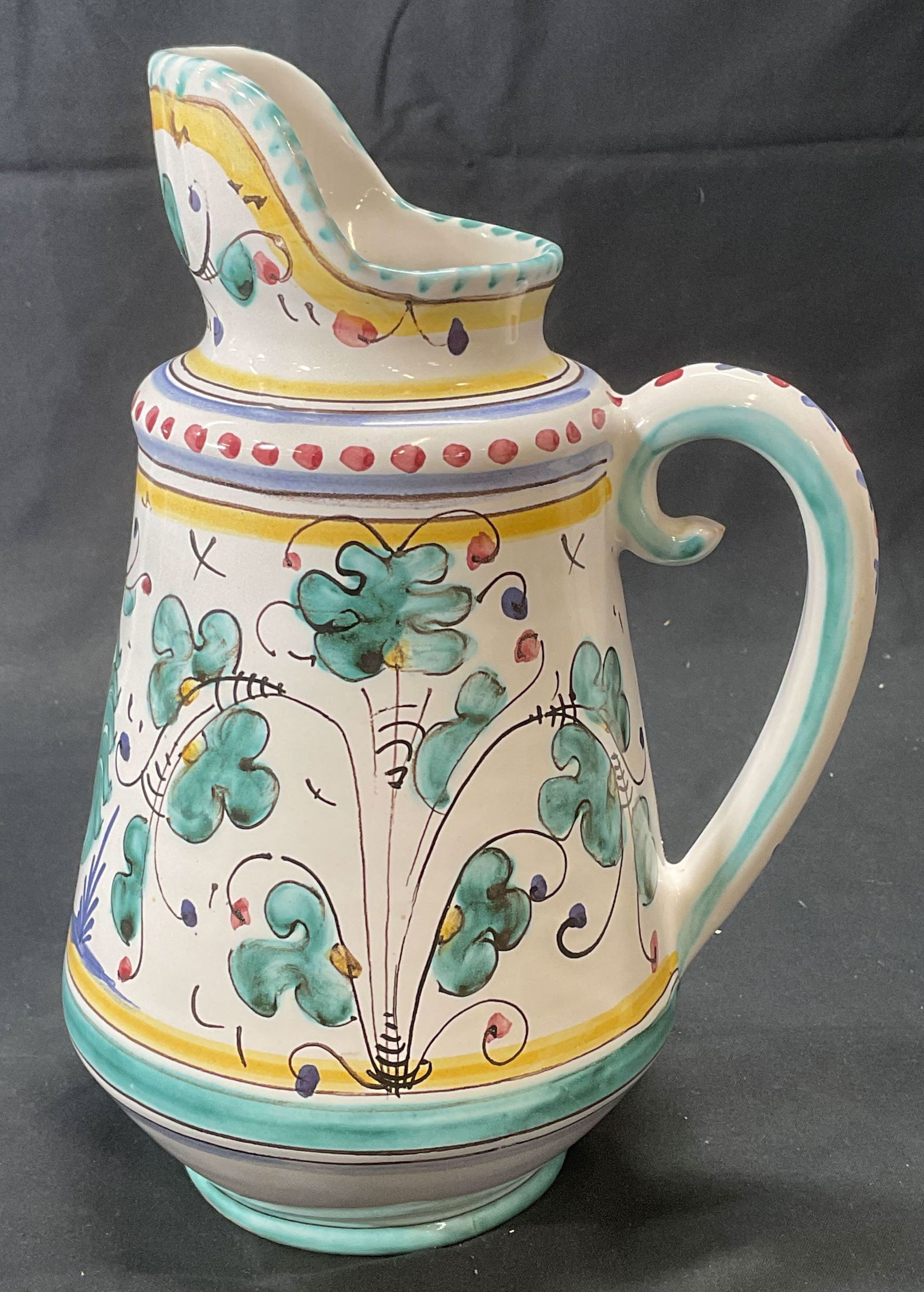 Signed Ginignano Ceramic Rooster Pitcher (1 of 6)