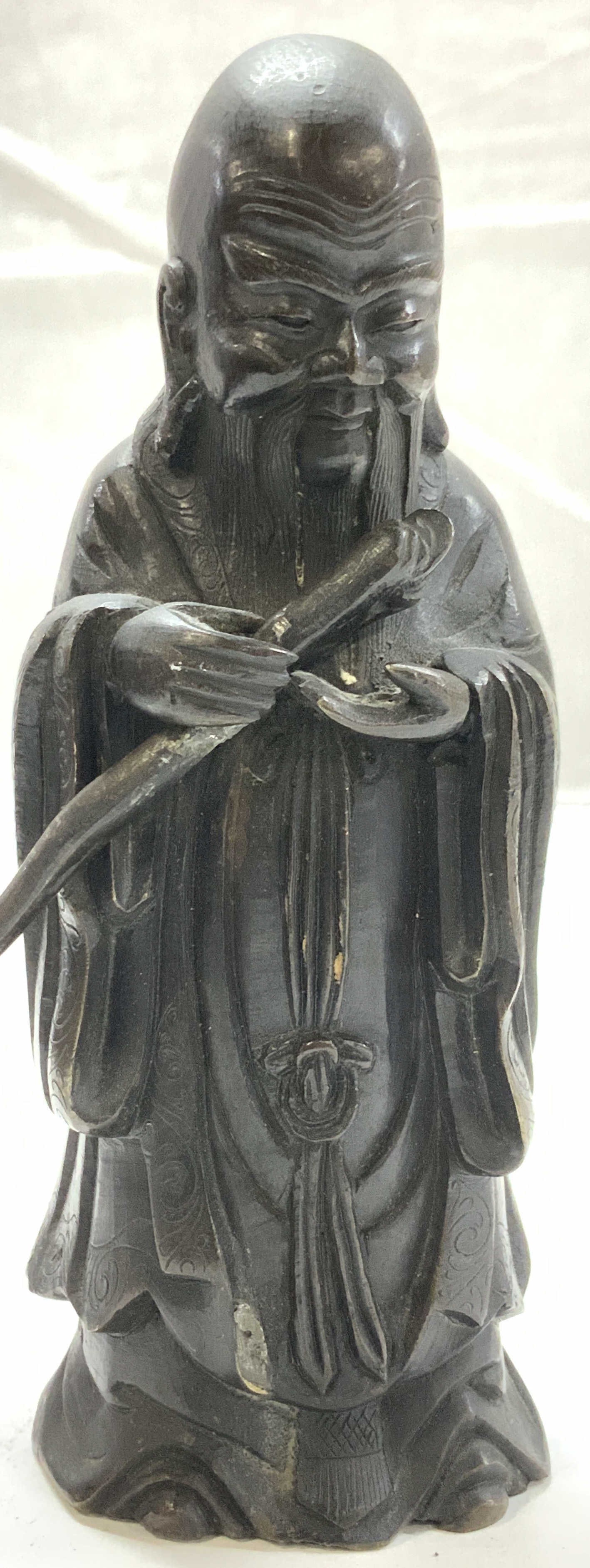 Bronze Chinese Shoulao Statue (1 of 7)