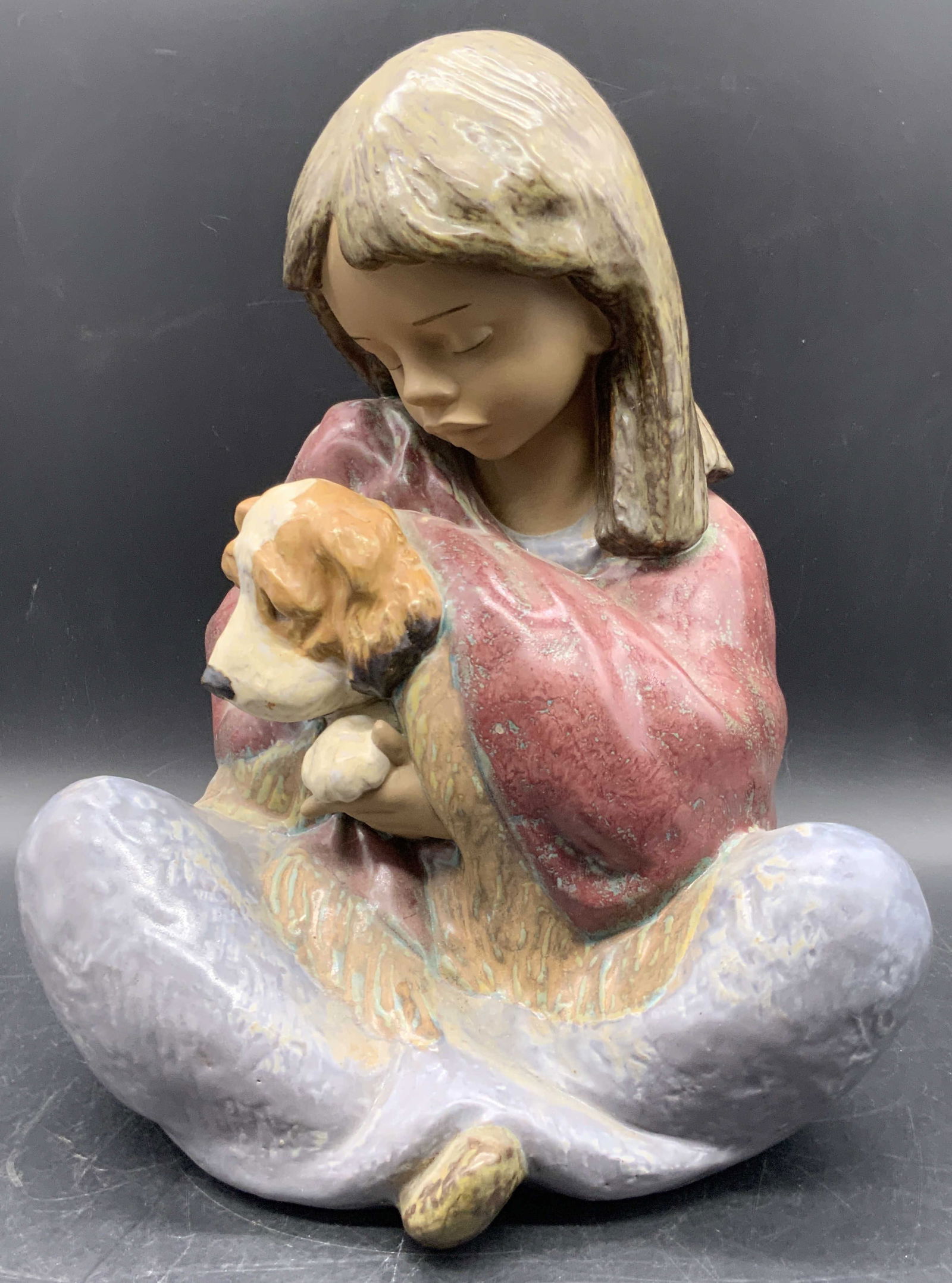 LLARDO Loyal Companion Girl W/ Dog Figural, Box (1 of 10)