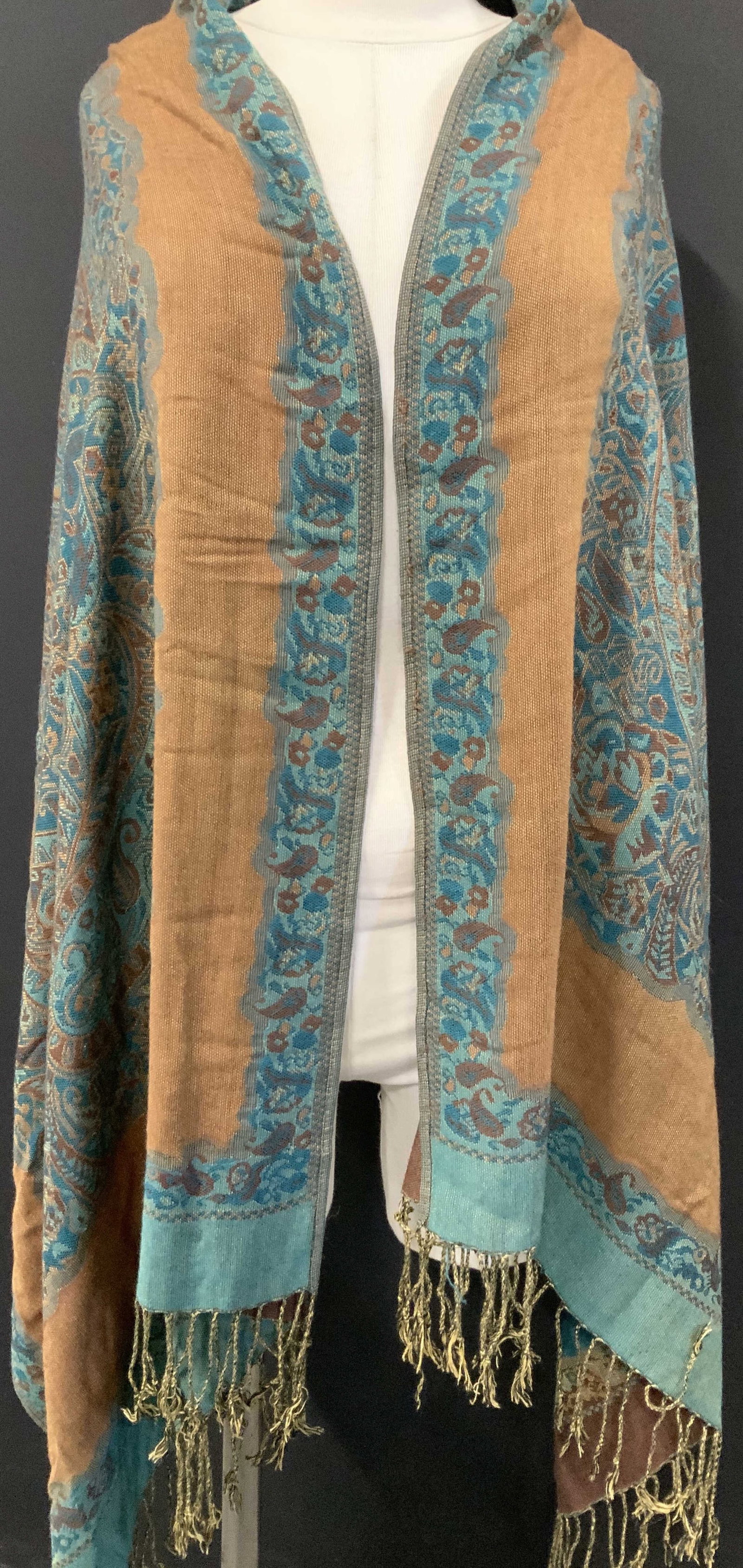 Paisley Shawl/ Wrap w Tassels (1 of 7)
