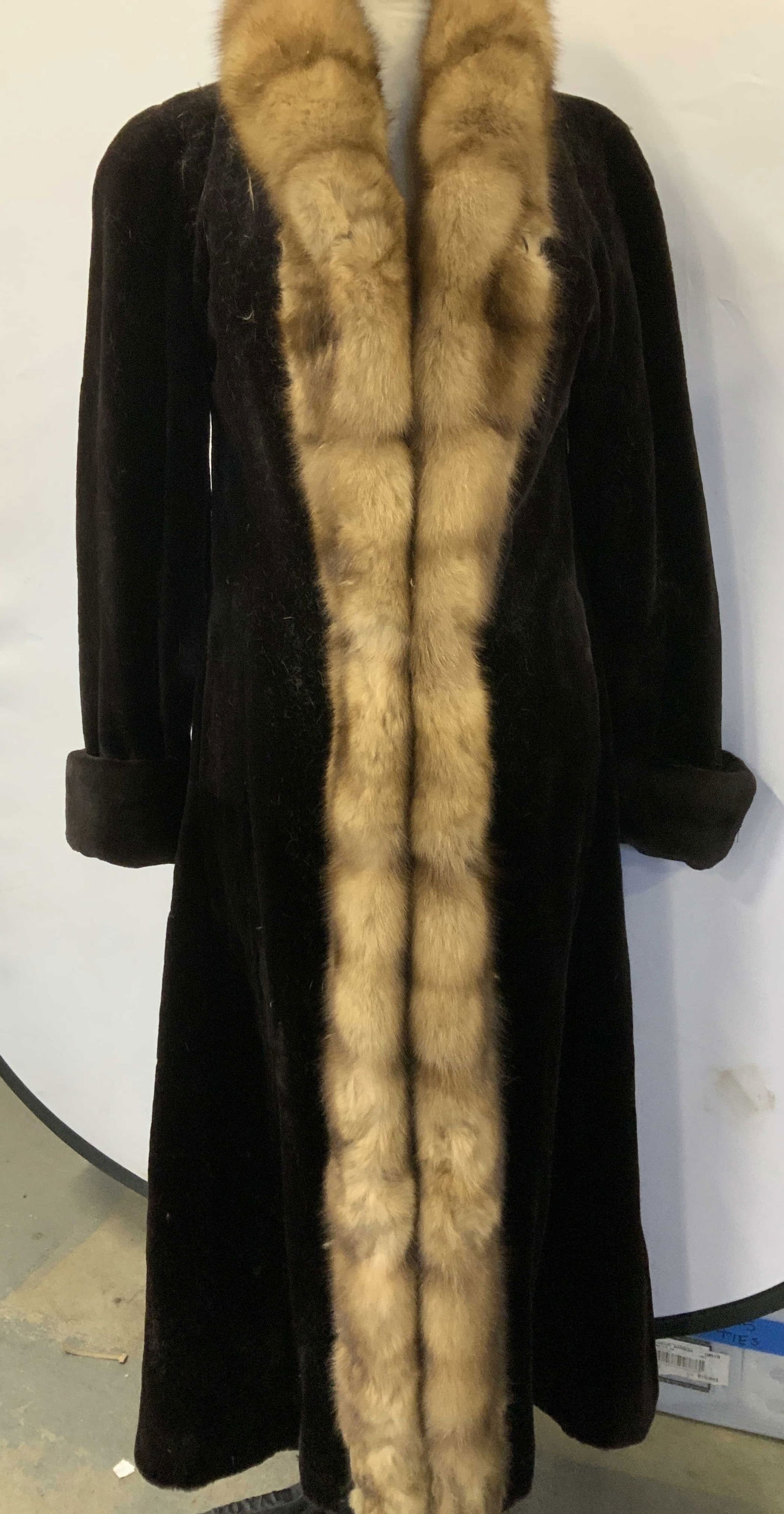 Fox Fur Trim Full Length Evening Coat (1 of 10)