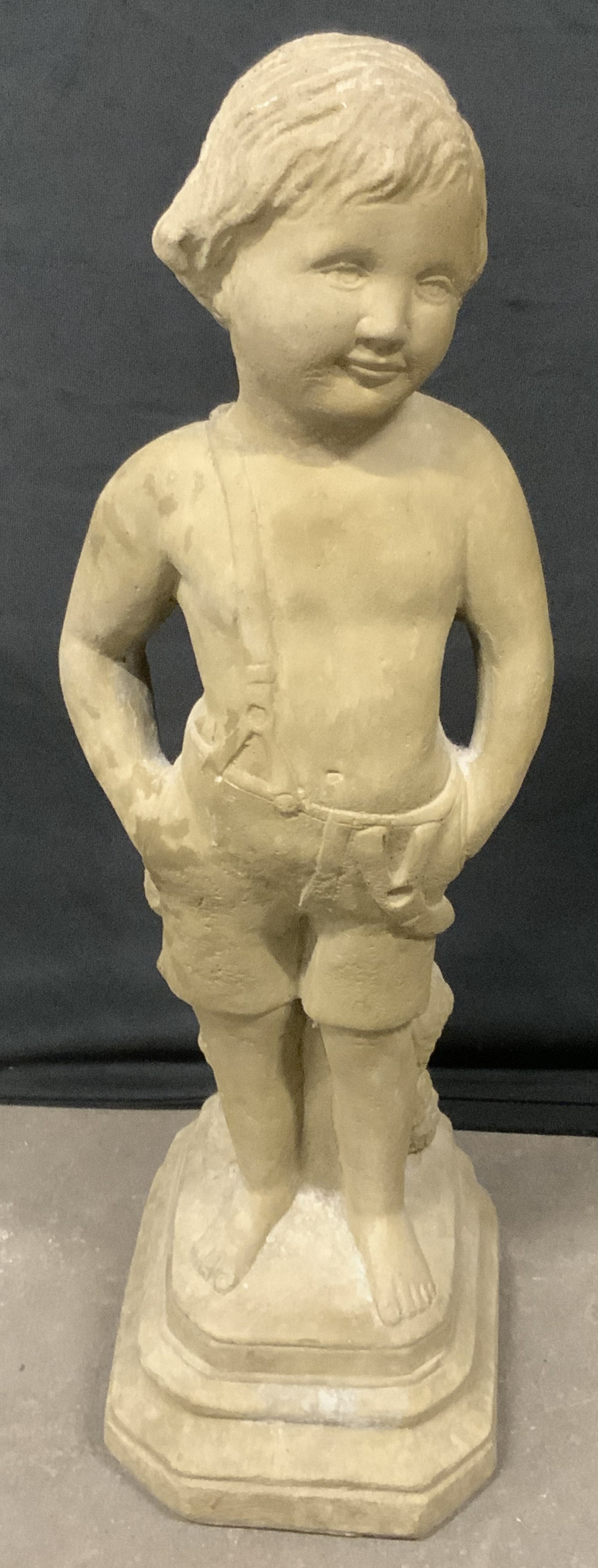 Vintage Stone Child Figural Garden Statue 22.5in (1 of 11)