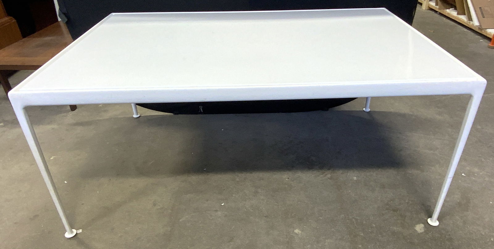 White Metal Rectangular Outdoor Patio Table (1 of 10)