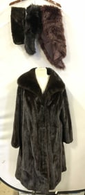 REVILLON Mink Fur Coat + ( Faux) Fur Collars, 4