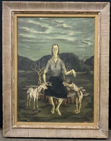 HOPKINS HENSEL The Widow Framed Oil Painting