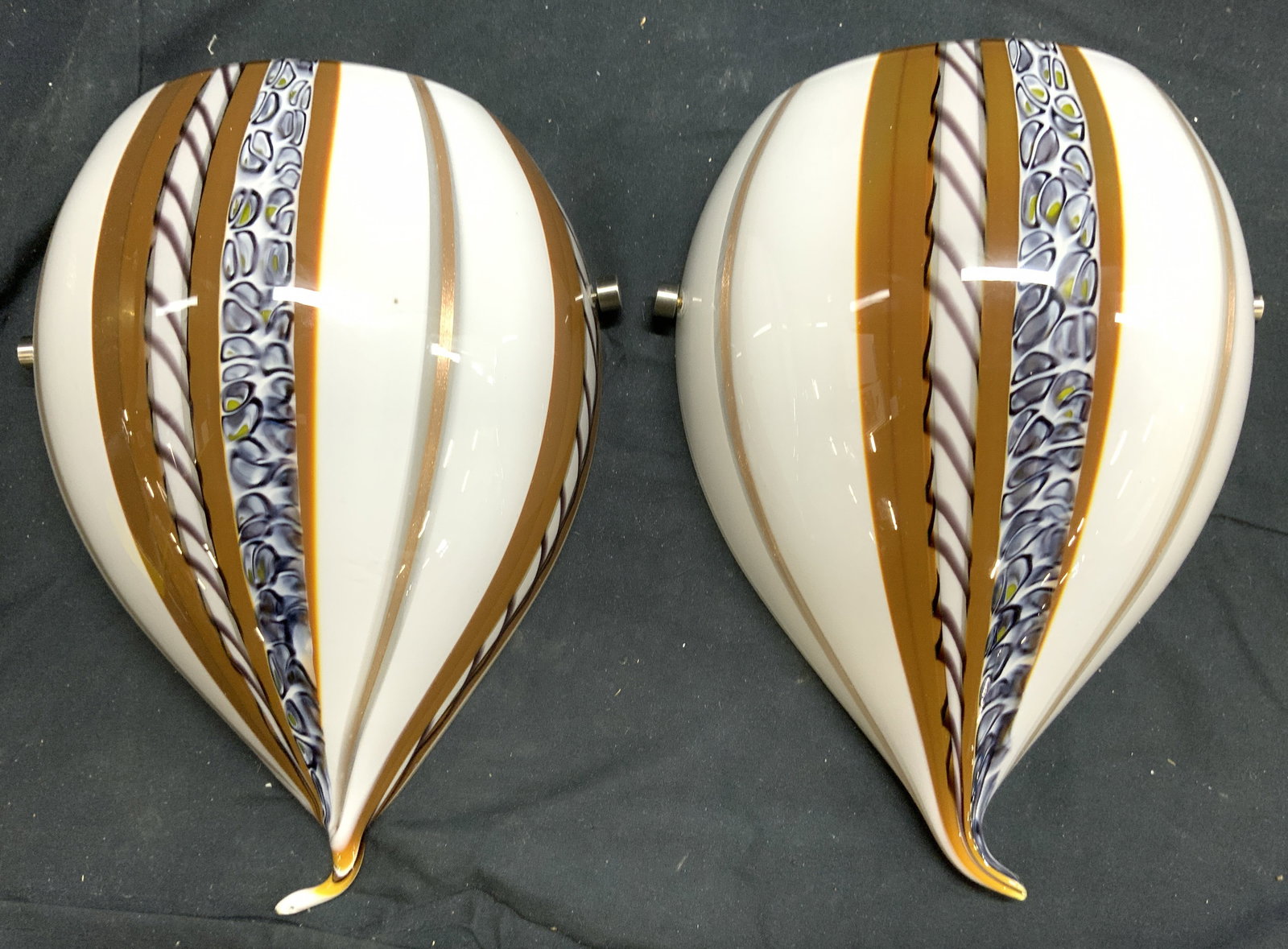 MURANO Pr Art Glass Wall Lights Sconces (1 of 8)