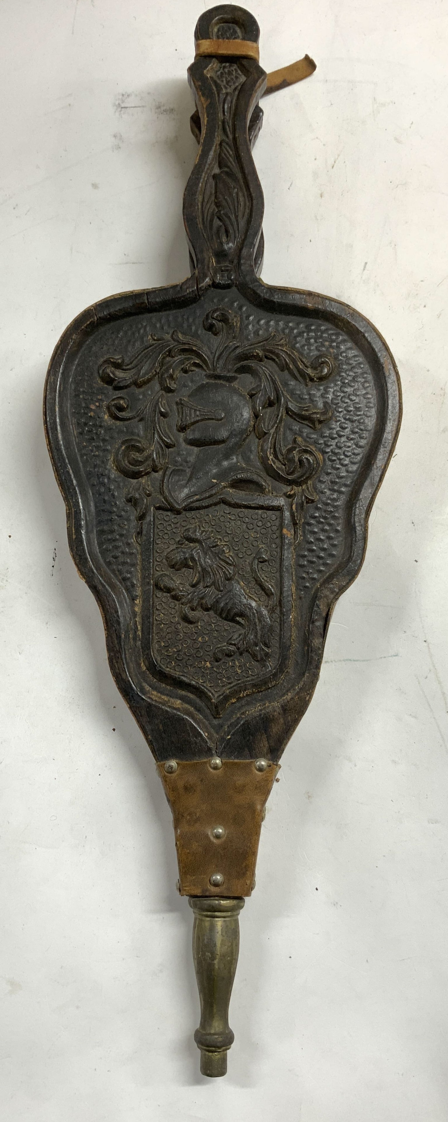 Antique Wood & Leather Fireplace Bellow (1 of 8)