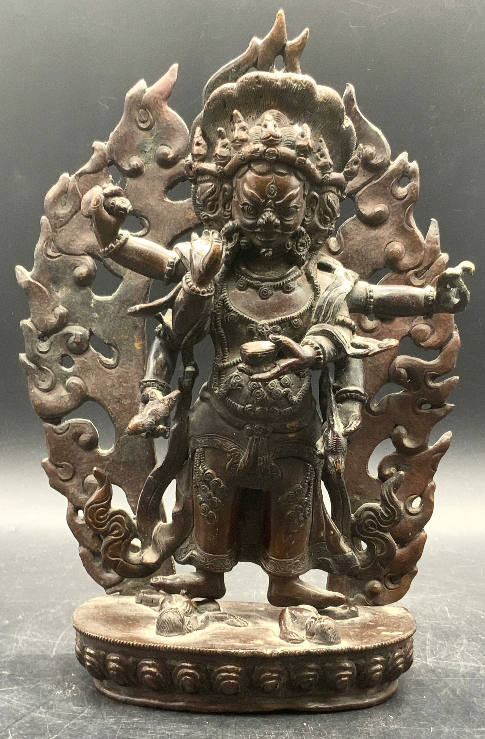 Vintage Trademarked Bronze Asian Deity Figural (1 of 10)