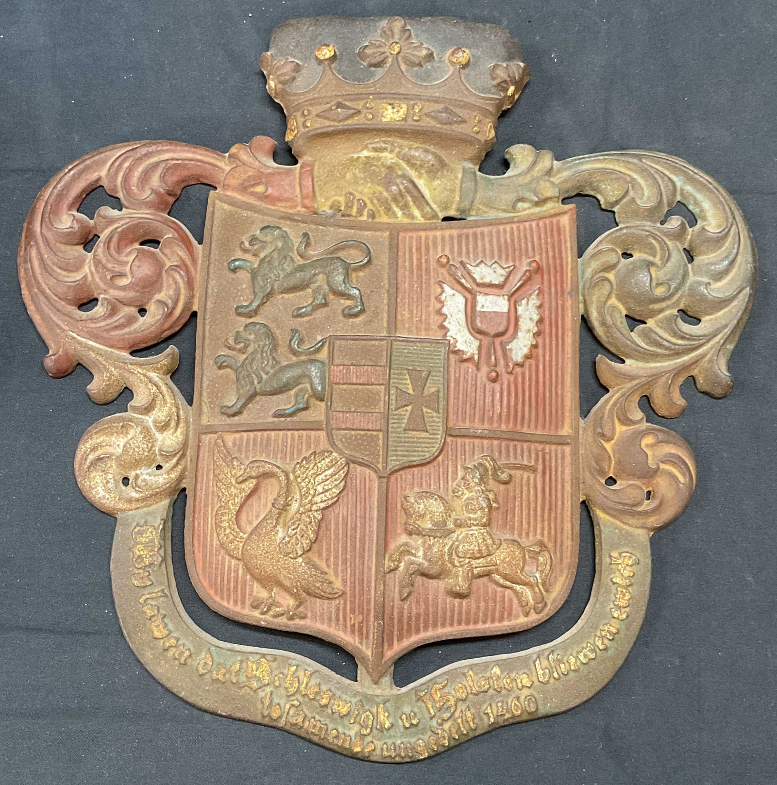 Vintage Iron Coat of Arms Wall Plaque (1 of 7)