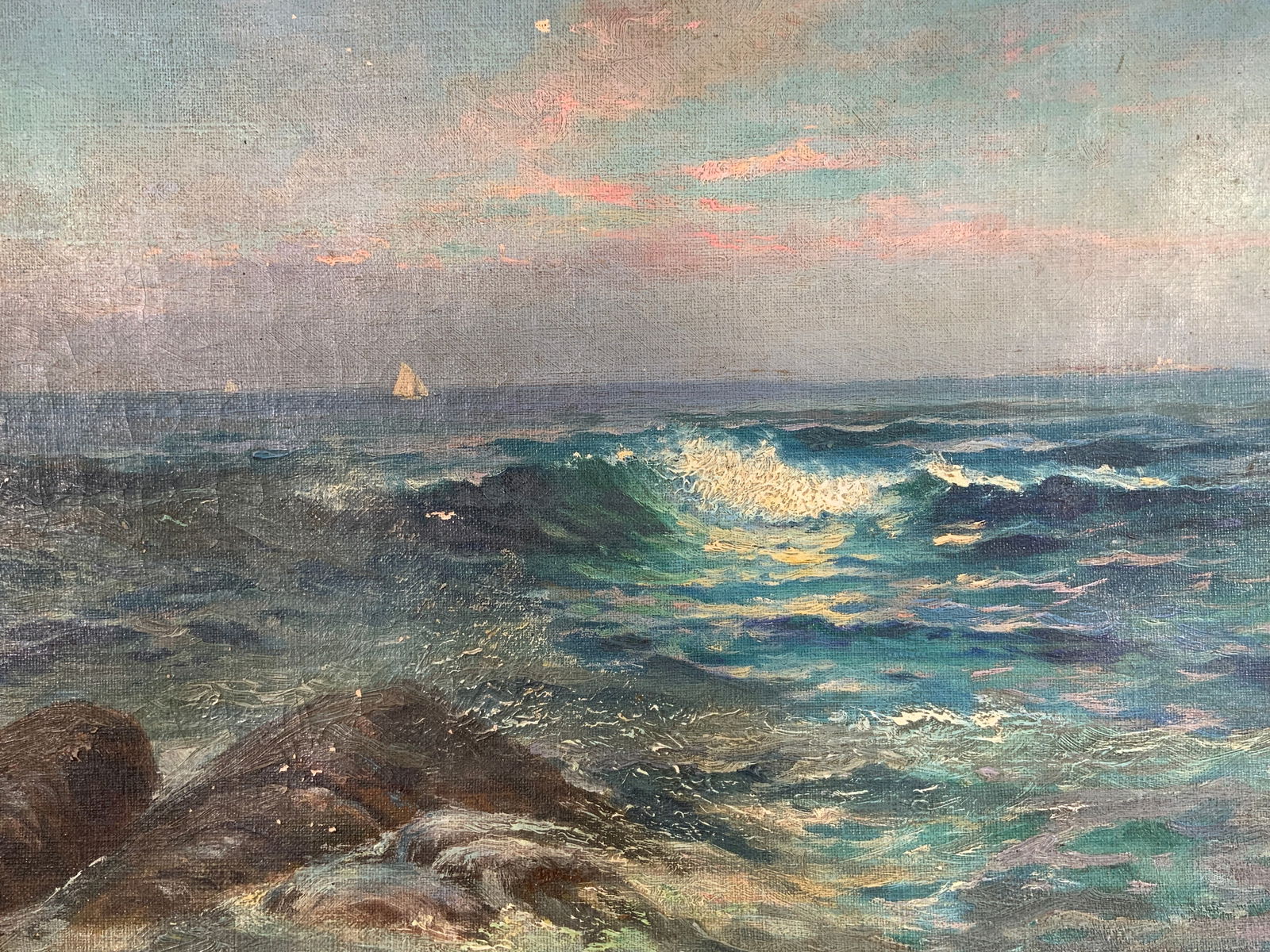 Charles G. Copeland Ocean Waves Oil Painting (1 of 10)