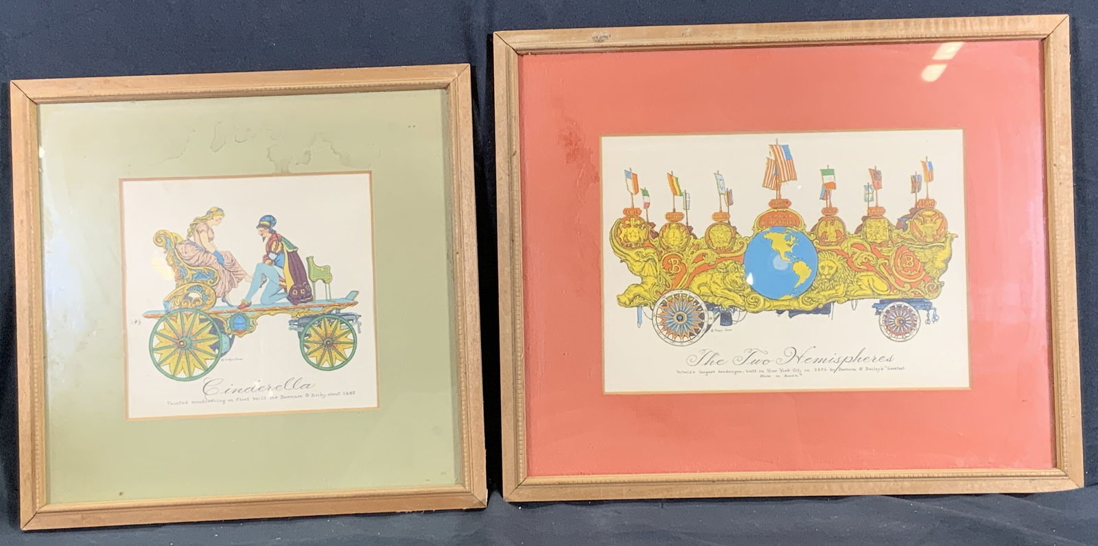 Vntg Evelyn Curro Circus Parade Wagons Lithos (1 of 11)