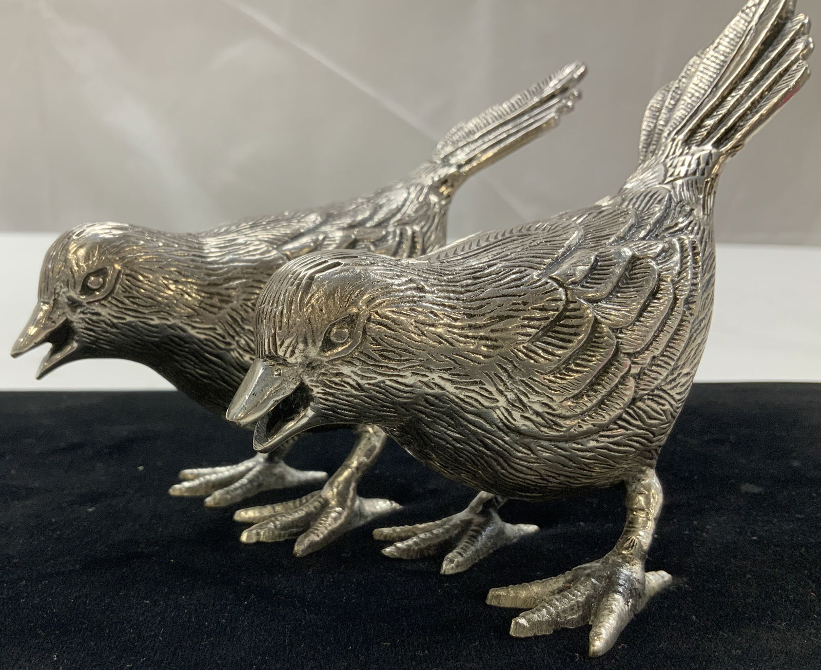 Pair Silver Plated Bird Figurals (1 of 6)