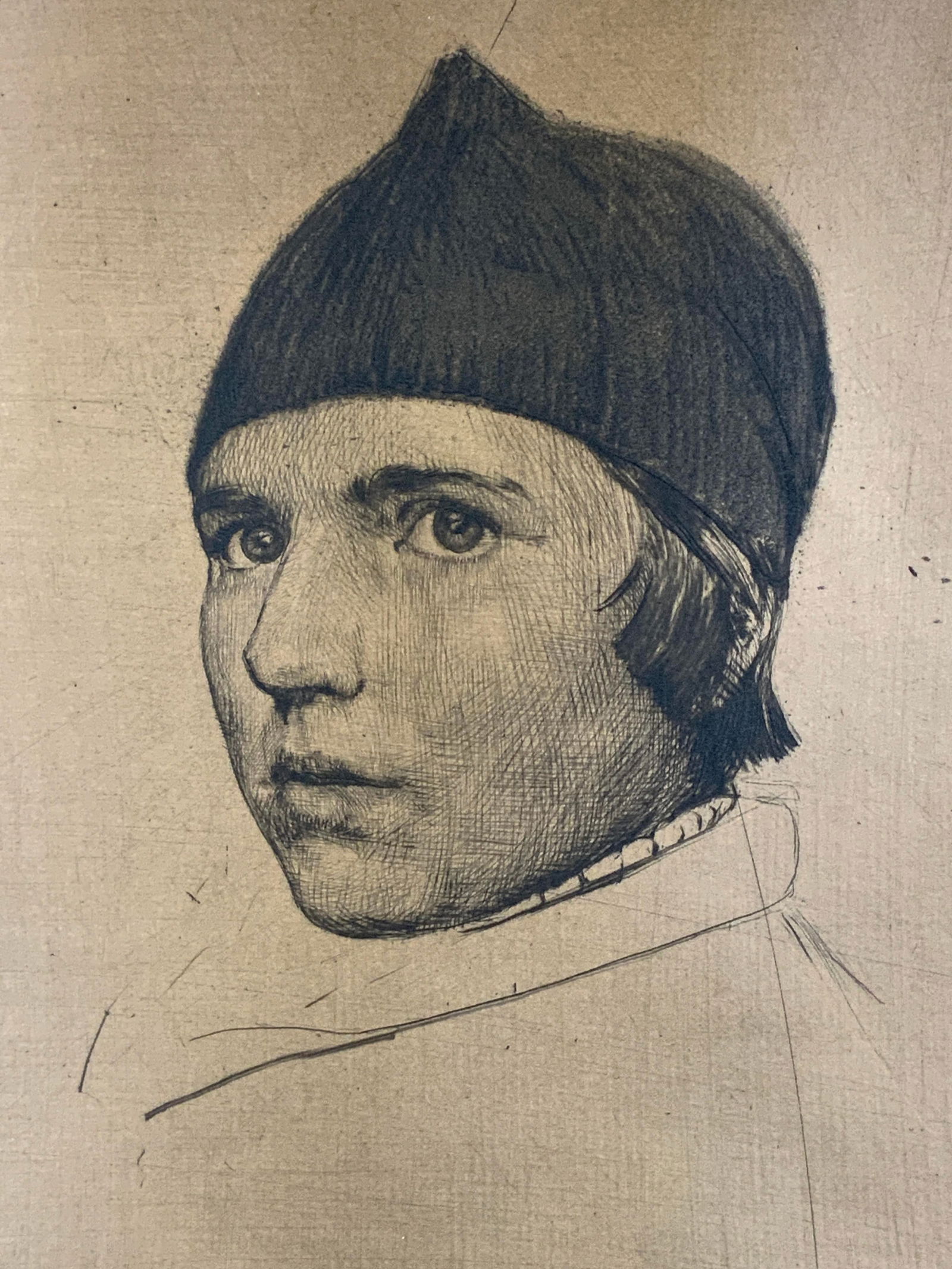 Max Pollak Head of a Young Boy Dry point Etching (1 of 9)