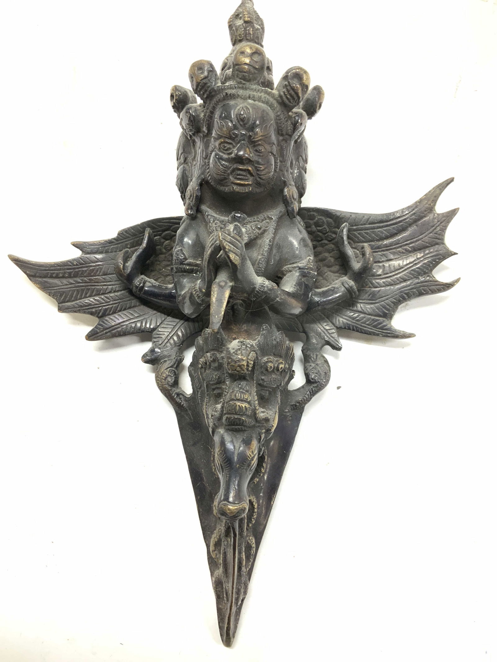 Bronze over Brass Tibetan Buddhist Deity, India (1 of 6)