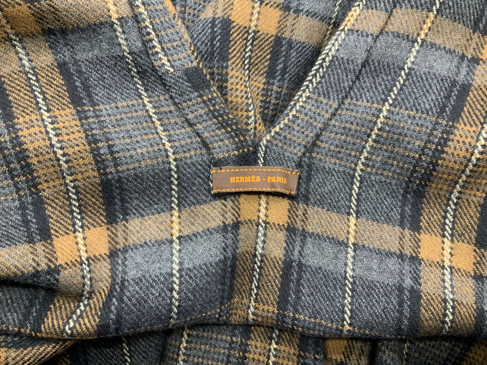 Hermes Paris Plaid Wool Cape (1 of 7)