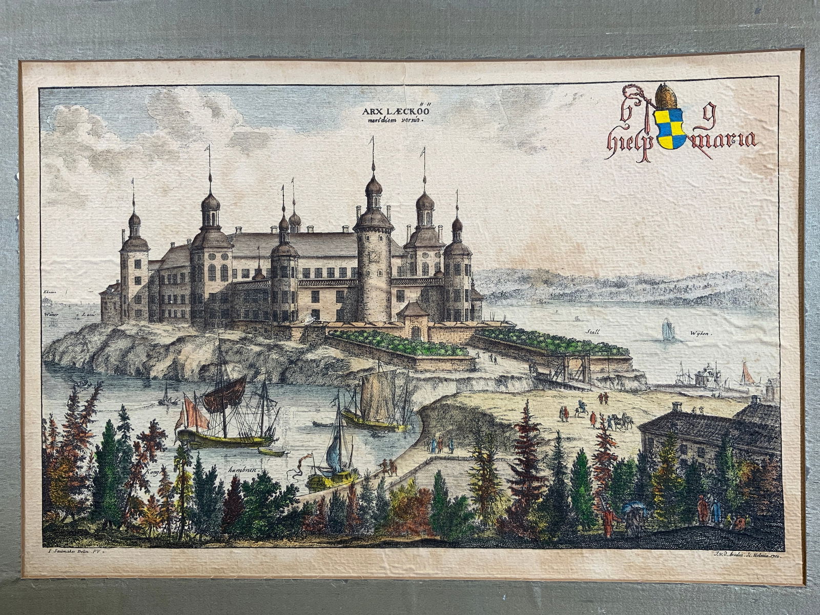 Antq Willem Swidde Lacko Castle Colored Engraving (1 of 13)