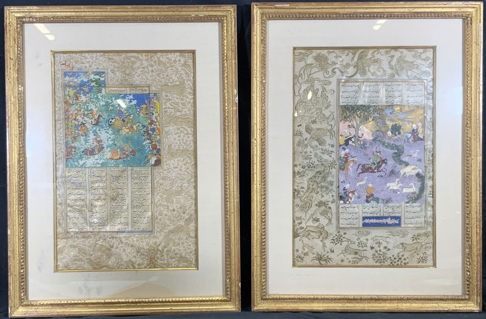 Pair of Framed Persian Hunting & War Paintings (1 of 18)