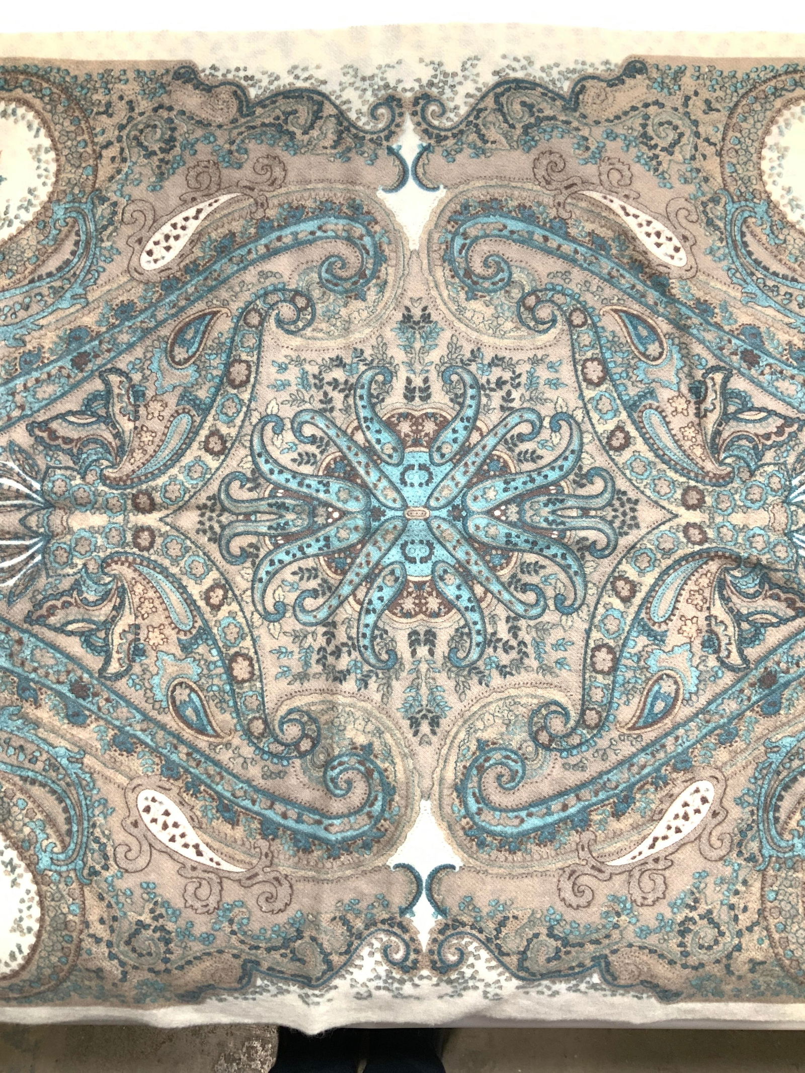 Luxury Cashmere Paisley/Leopard Print Shawl (1 of 6)