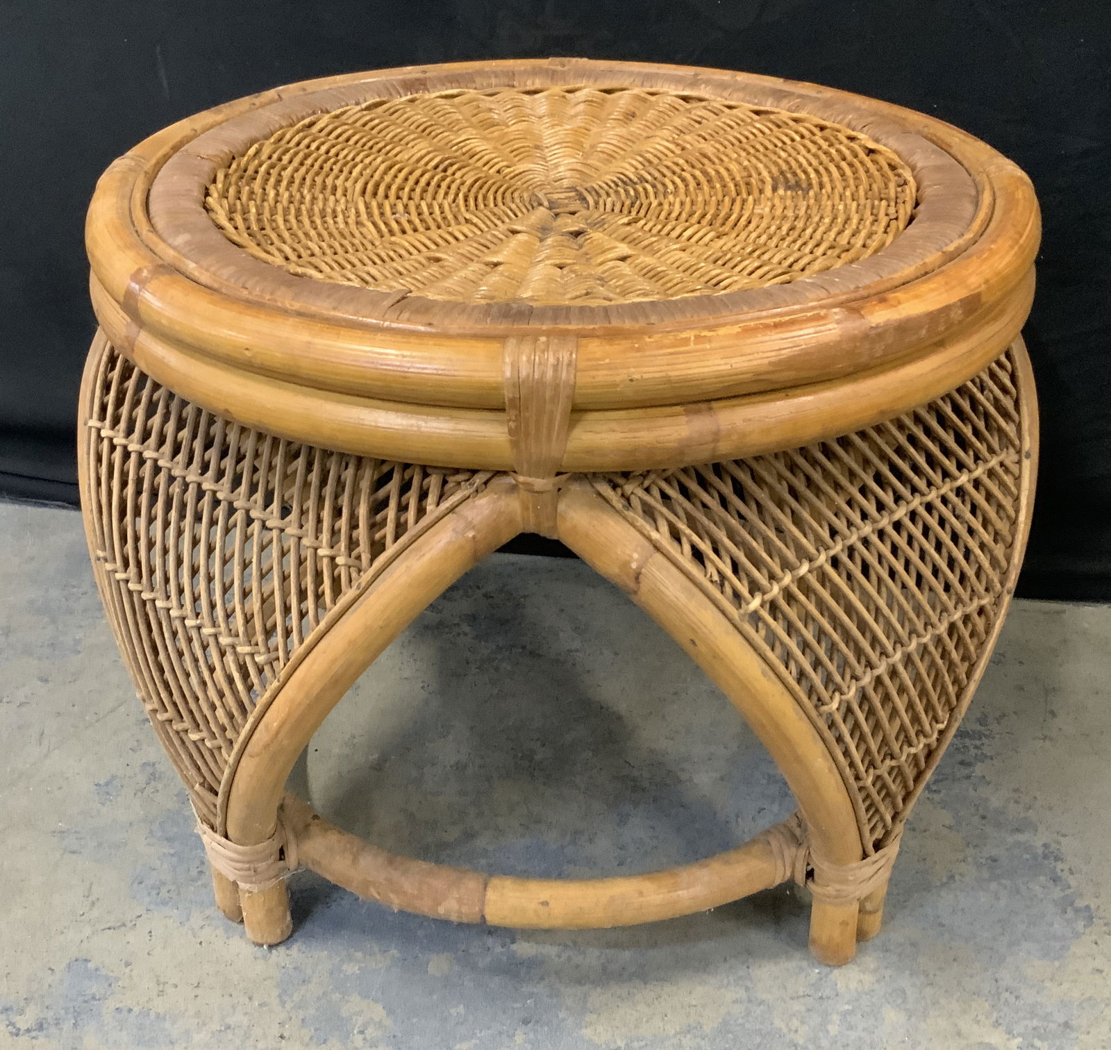 Woven Rattan & Bamboo Side Table (1 of 6)