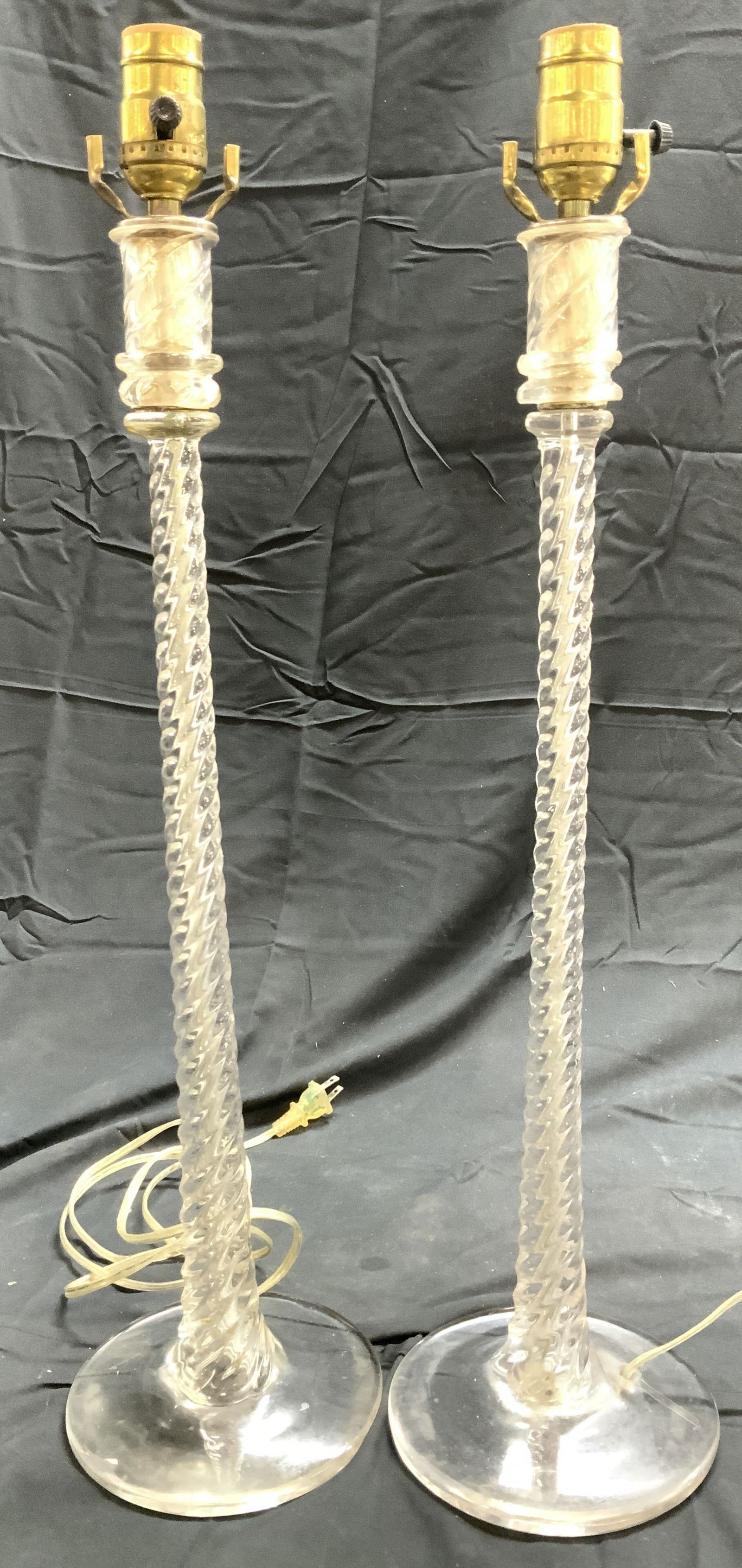 Pair MC Hand Blown Glass Lamps (1 of 8)